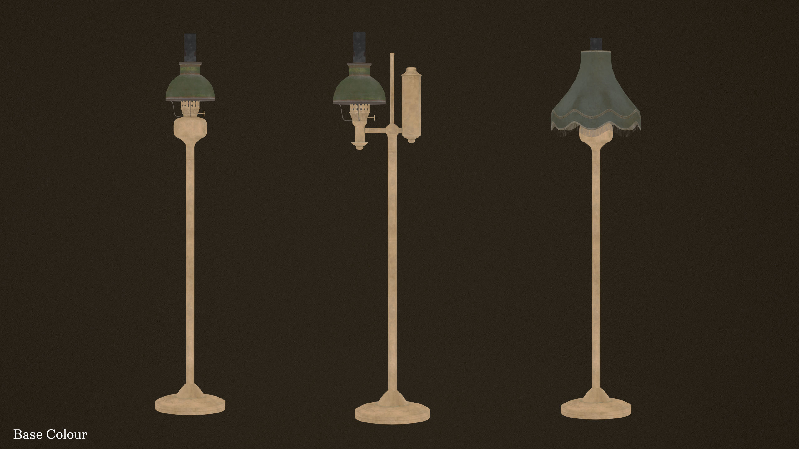Victorian Floor Lamps - PBR Game Ready Low-poly 3D model_15