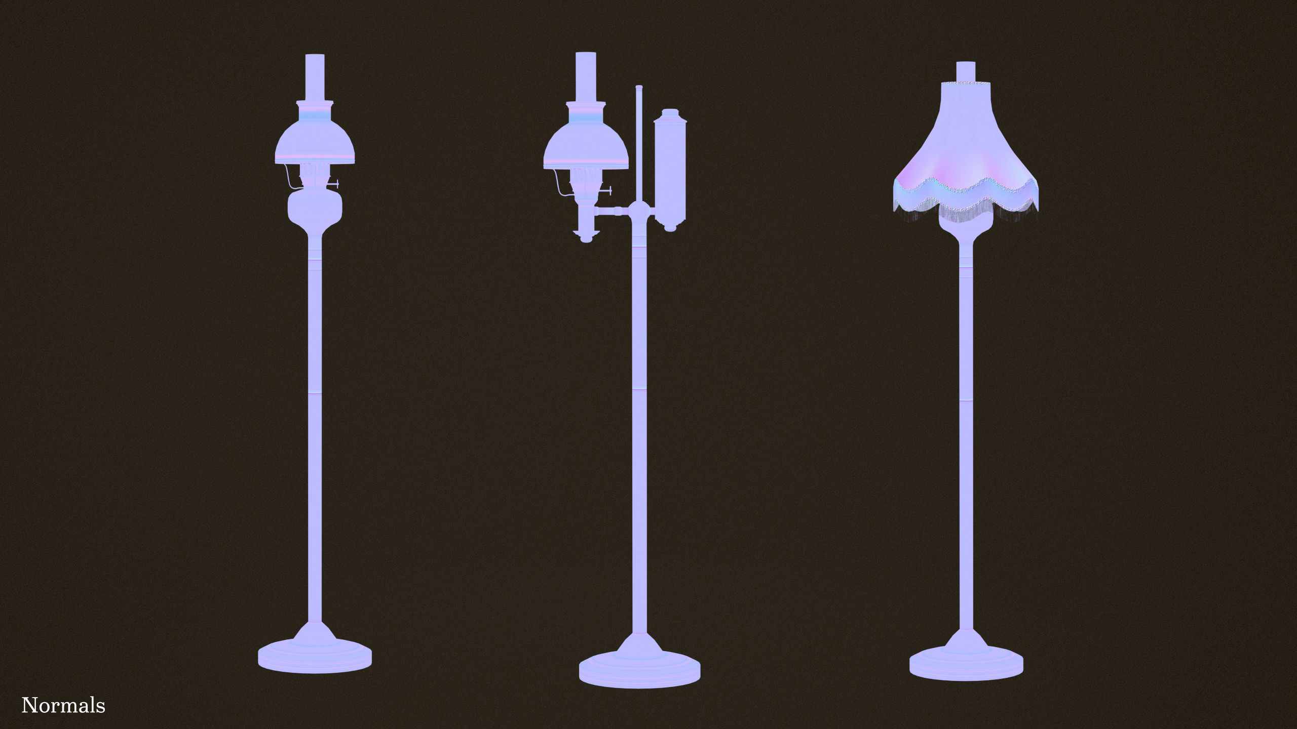 Victorian Floor Lamps - PBR Game Ready Low-poly 3D model_16