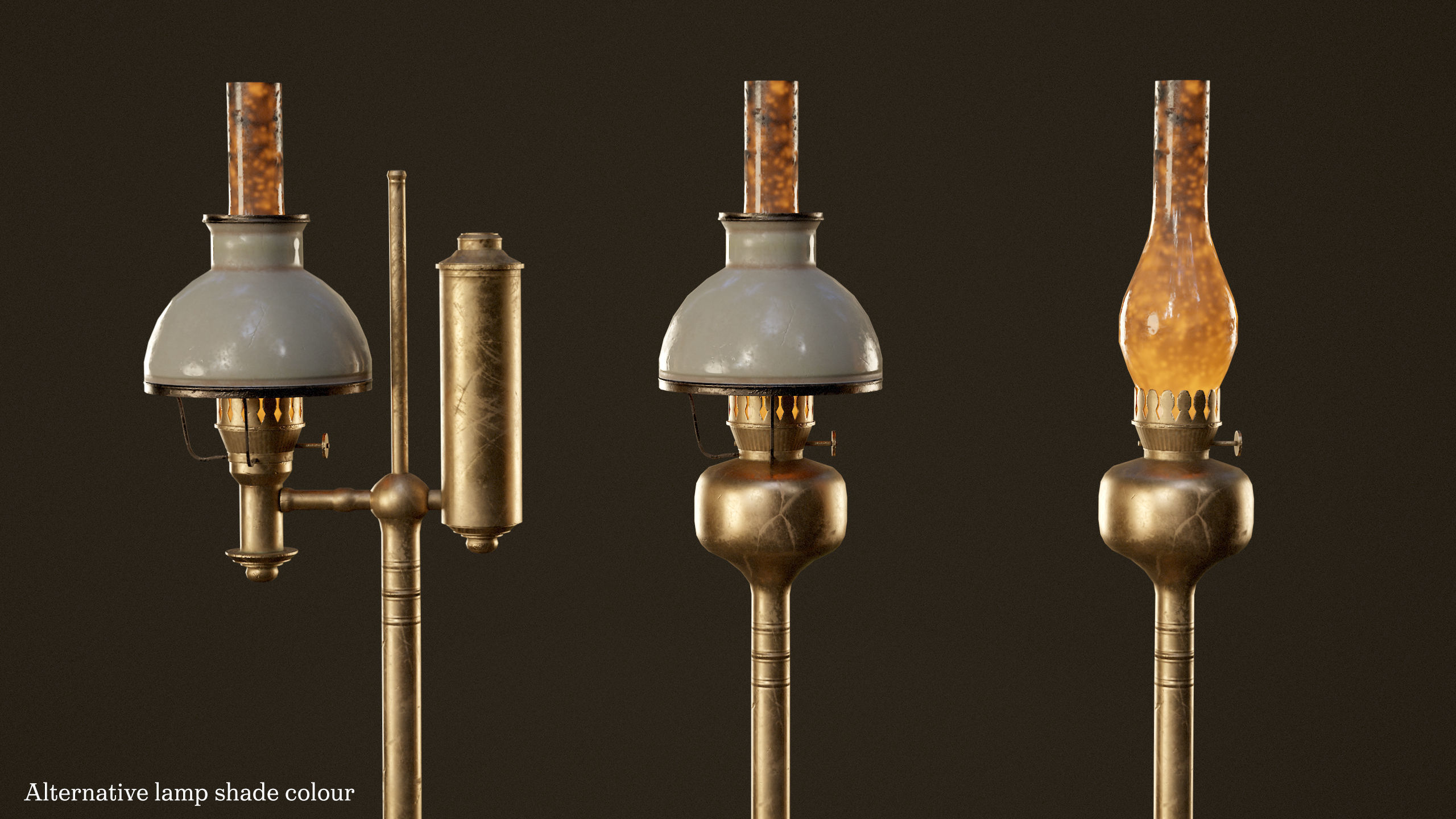 Victorian Floor Lamps - PBR Game Ready Low-poly 3D model_2