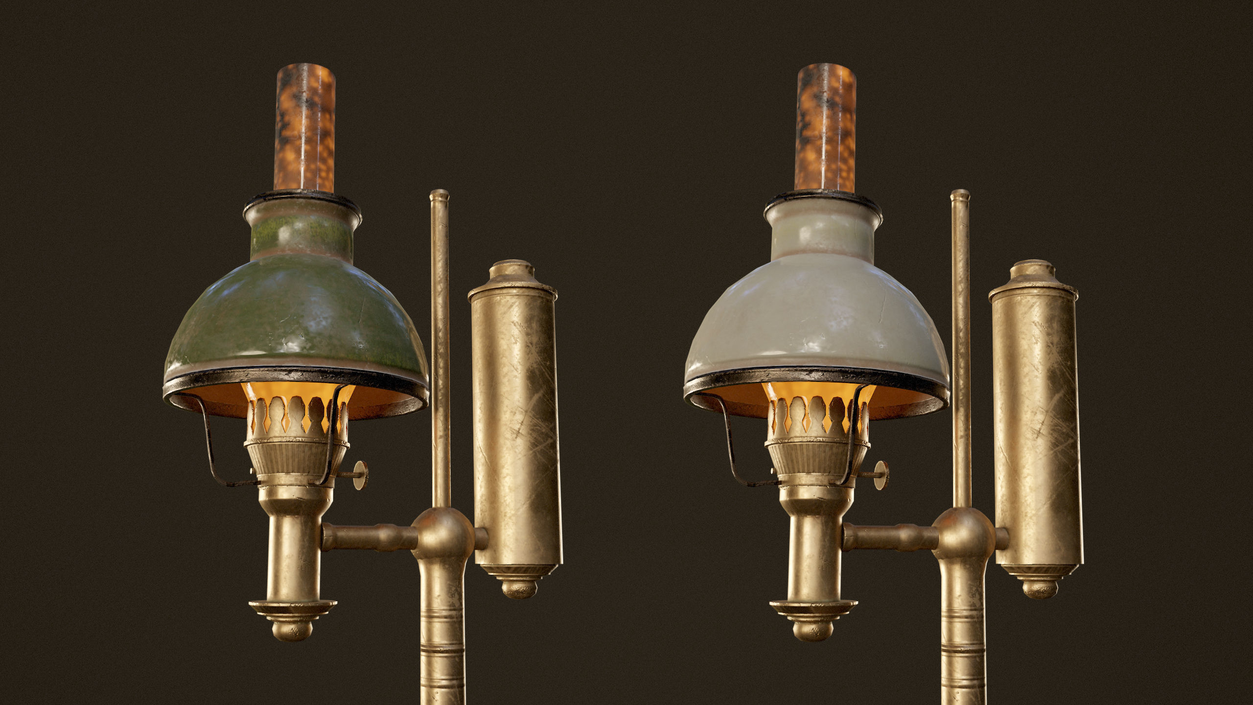 Victorian Floor Lamps - PBR Game Ready Low-poly 3D model_7