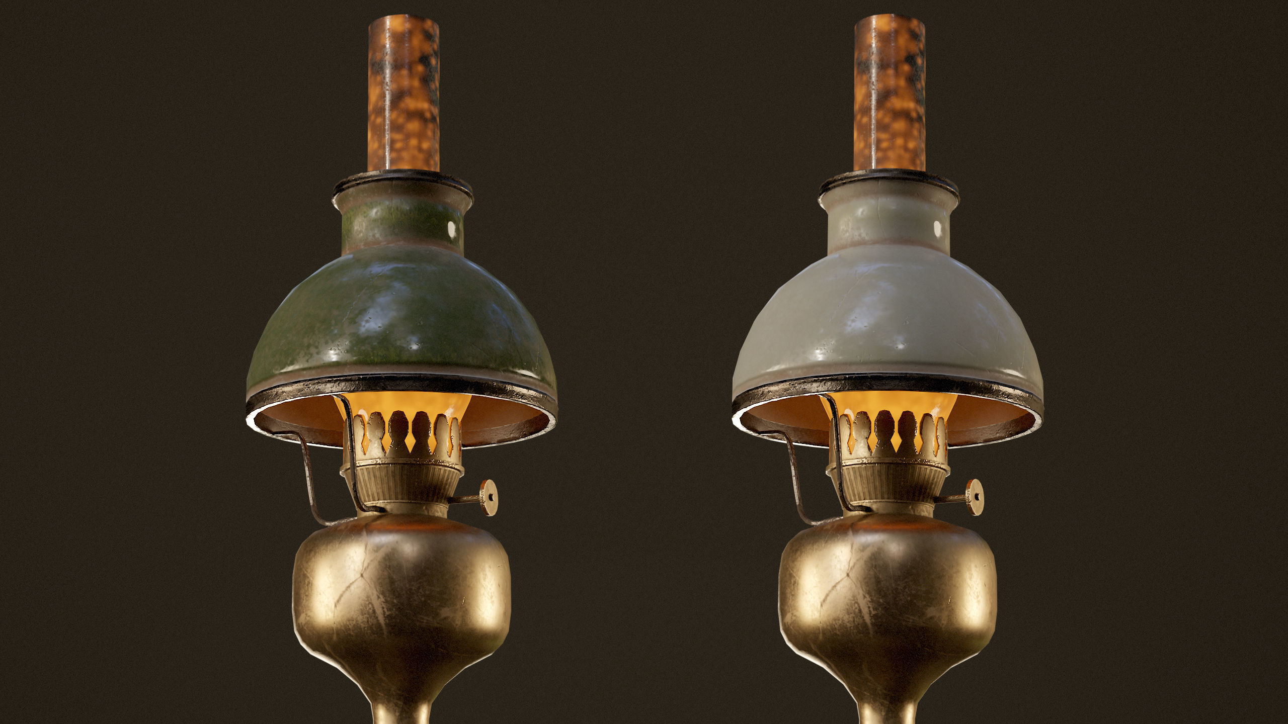 Victorian Floor Lamps - PBR Game Ready Low-poly 3D model_8
