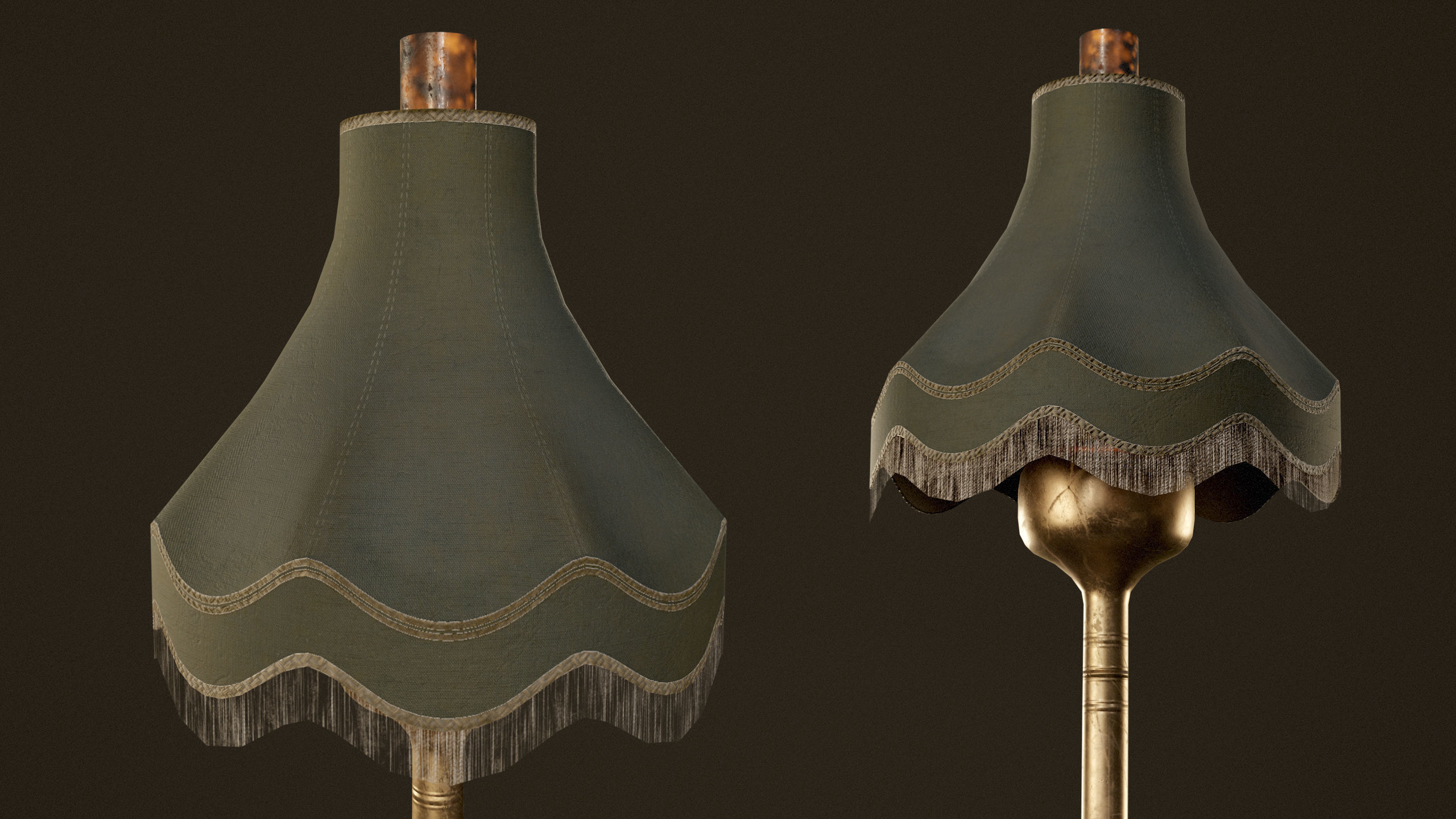 Victorian Floor Lamps - PBR Game Ready Low-poly 3D model_9