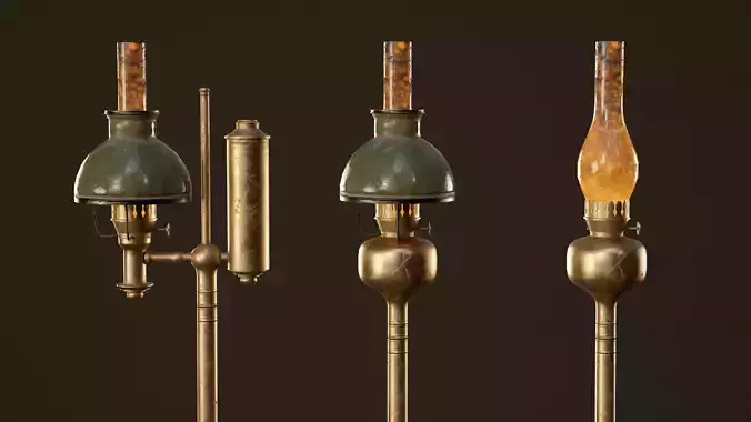 Victorian Floor Lamps - PBR Game Ready Low-poly 3D model