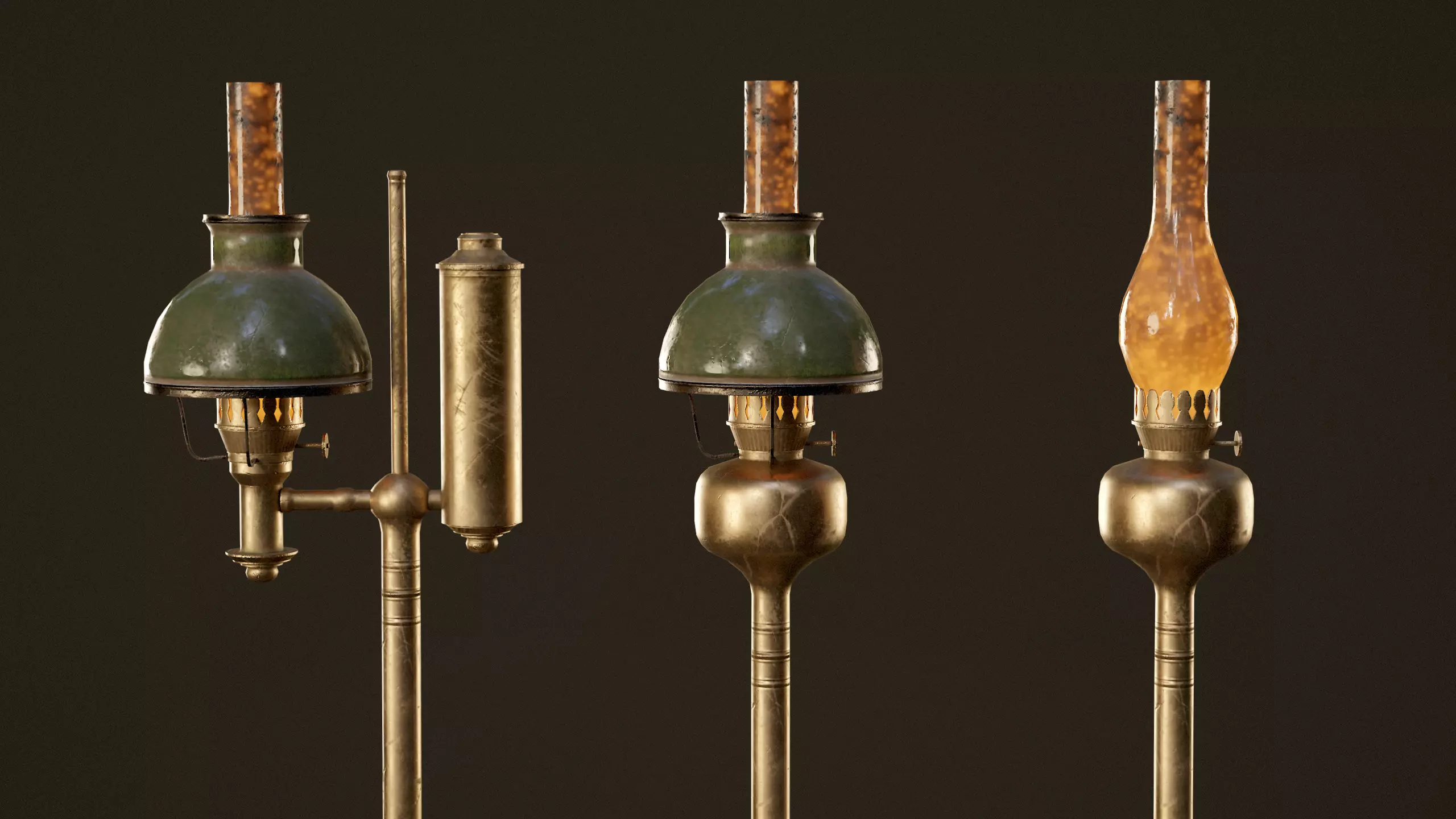 Victorian Floor Lamps - PBR Game Ready Low-poly 3D model_0