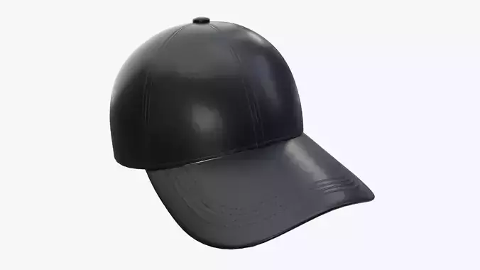 Baseball Cap Leather Mockup Black