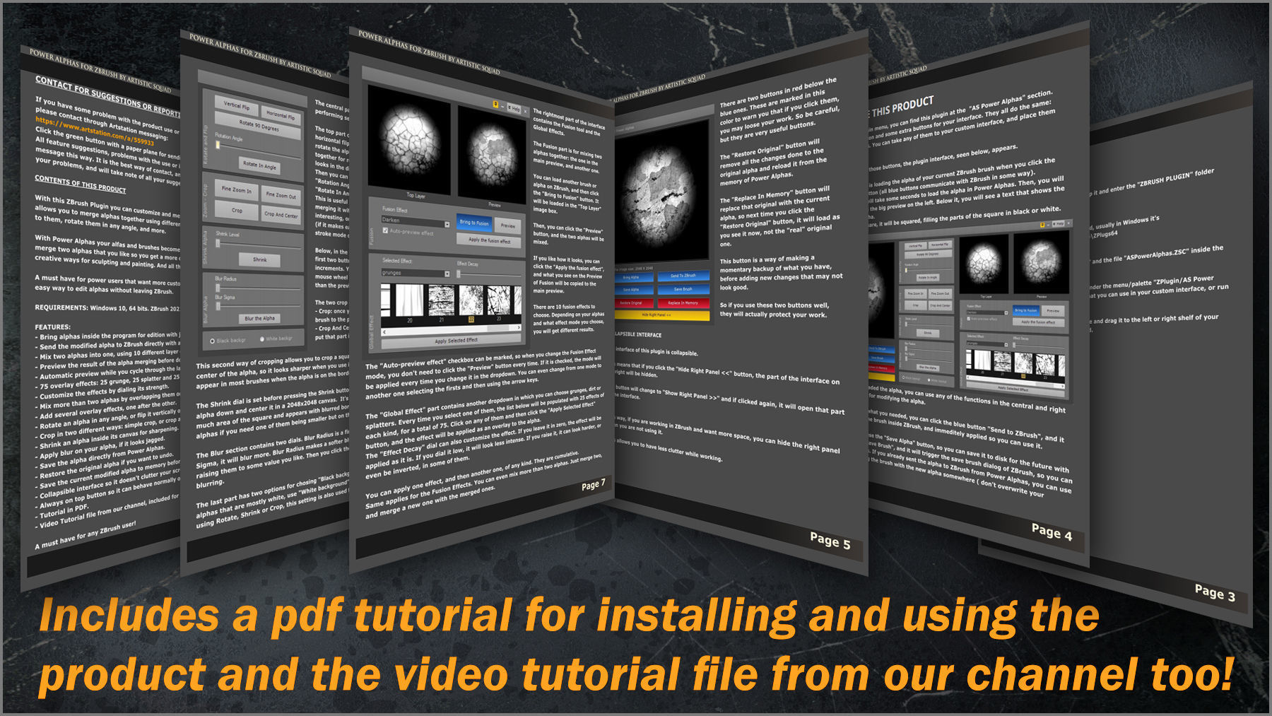 Power Alphas ZBrush Plugin 3D model_10