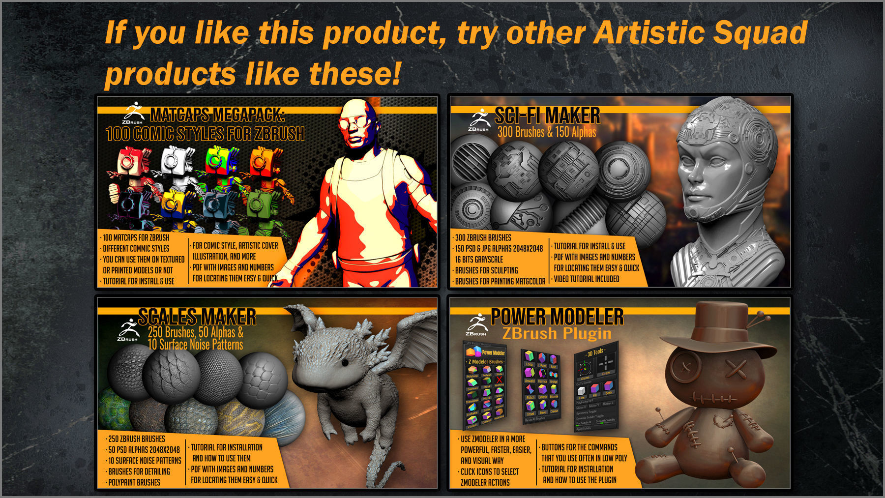 Power Alphas ZBrush Plugin 3D model_11