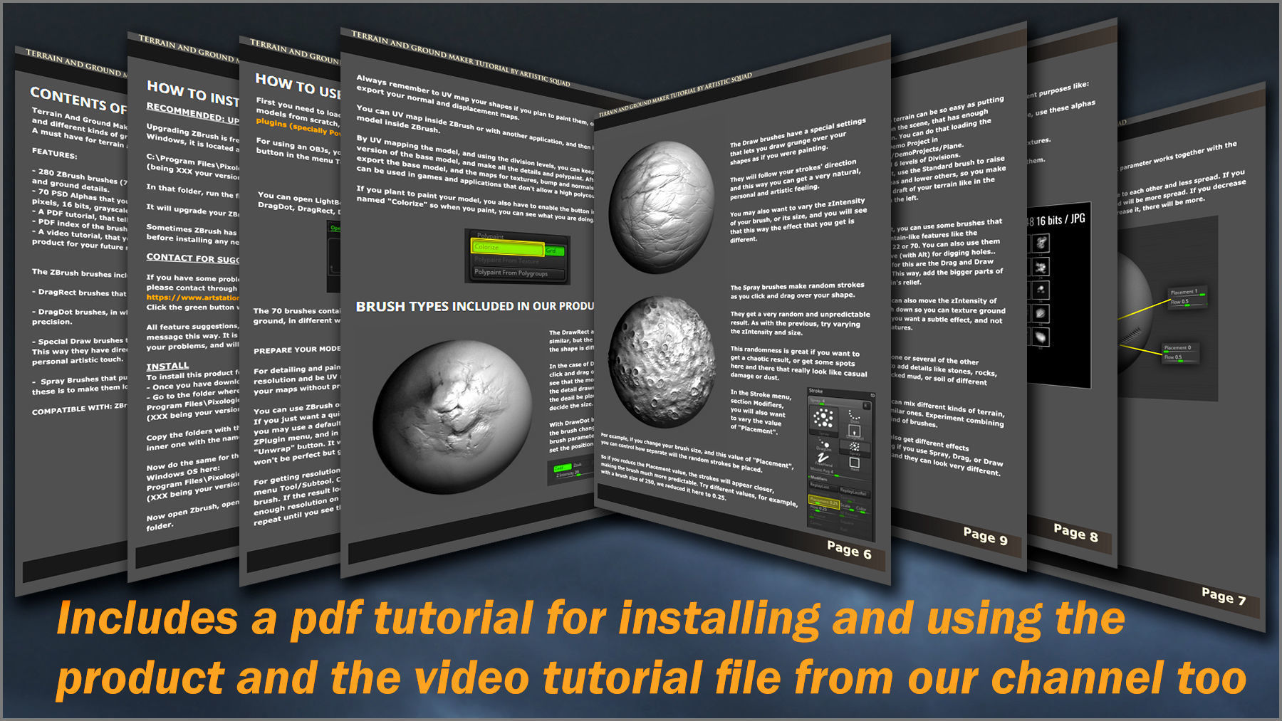 Terrain And Ground Maker 280 ZBrush Brushes 3D model_14