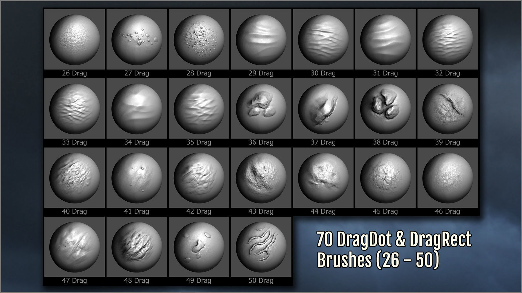 Terrain And Ground Maker 280 ZBrush Brushes 3D model_4