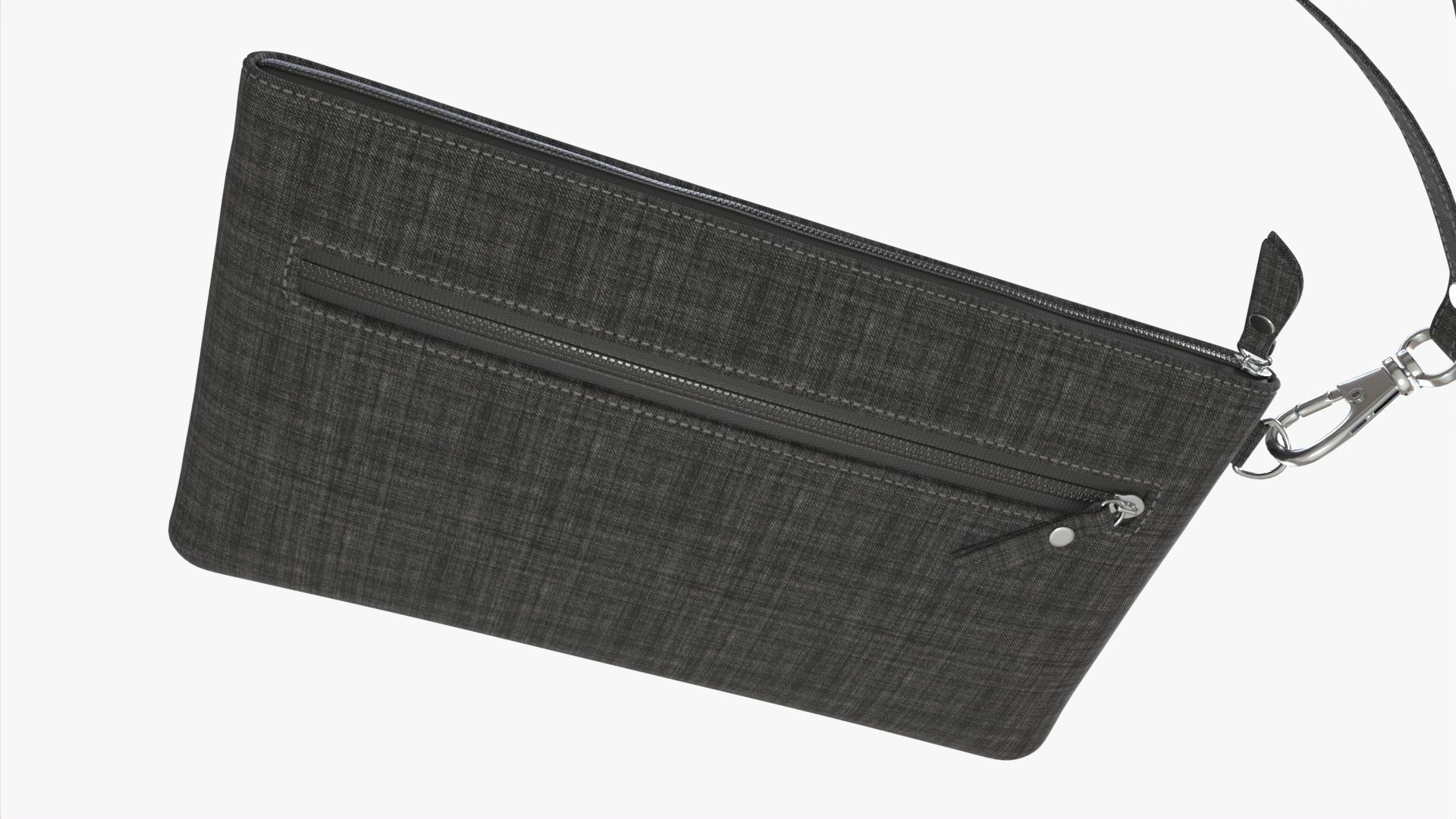 Fabric Wallet for Women with Wrist Strap 3D model_3