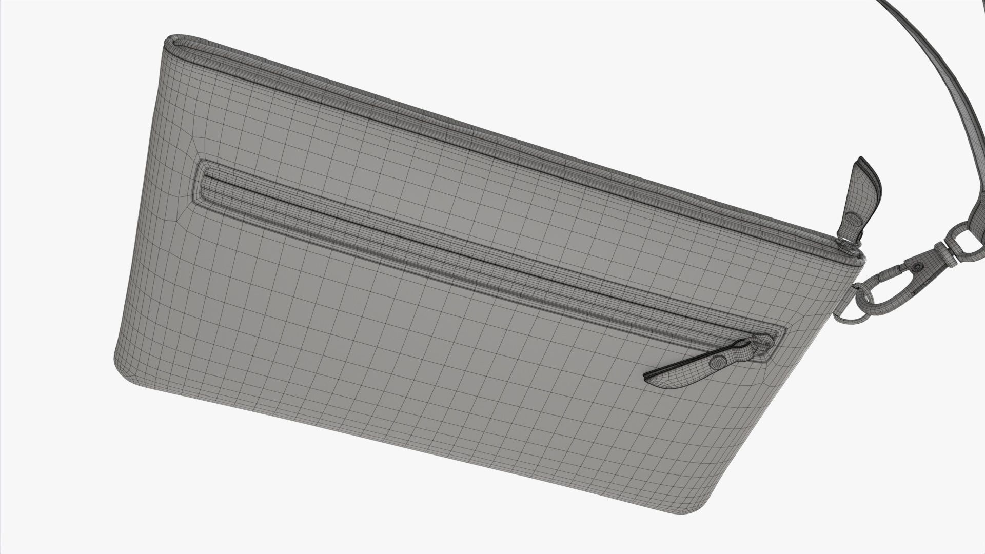 Fabric Wallet for Women with Wrist Strap 3D model_7