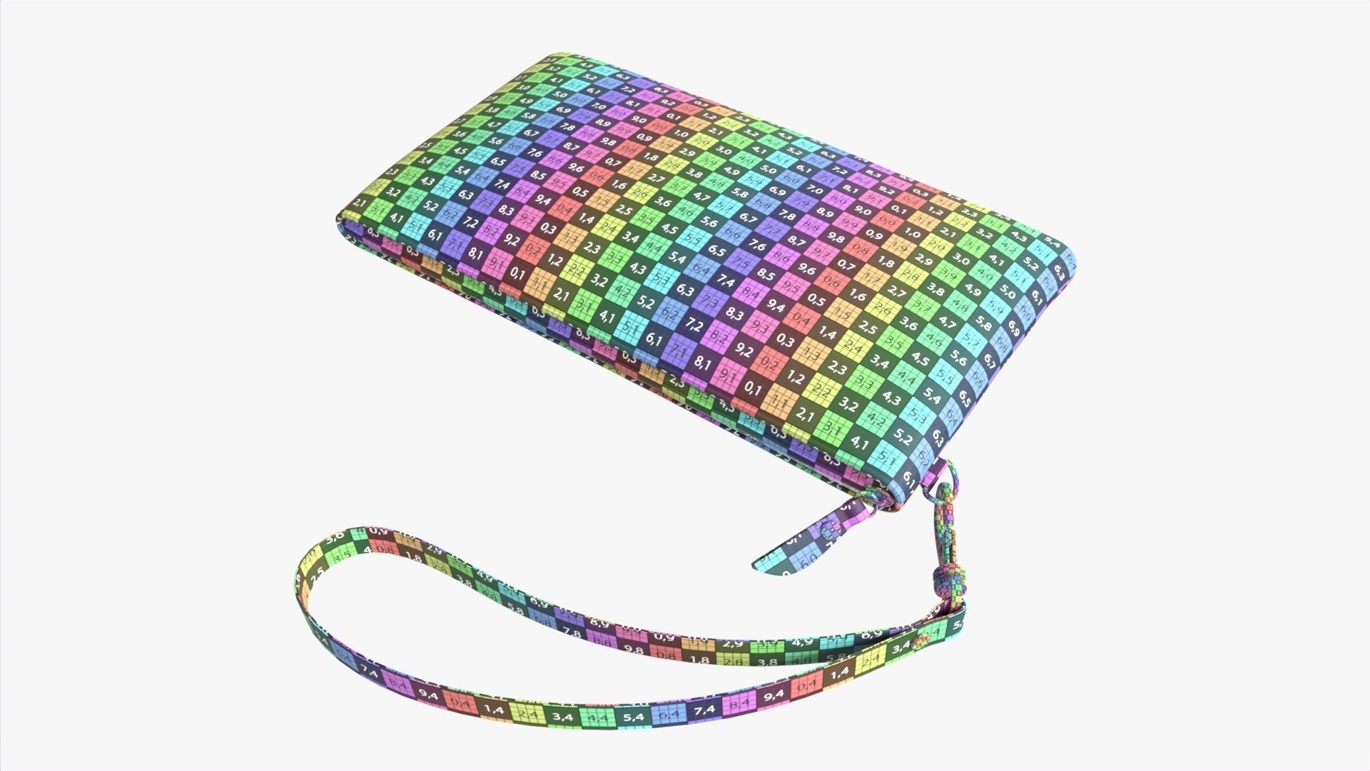 Fabric Wallet for Women with Wrist Strap 3D model_8