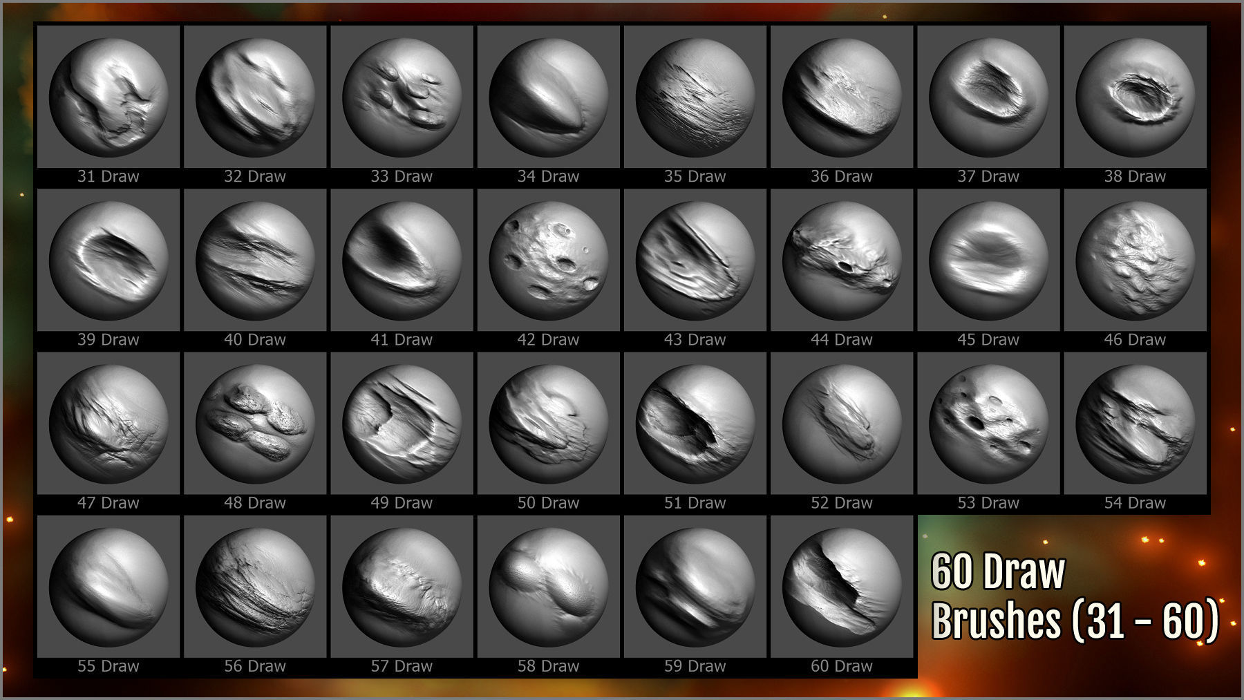 Alien Planet Maker 300 ZBrush Brushes 3D model_8