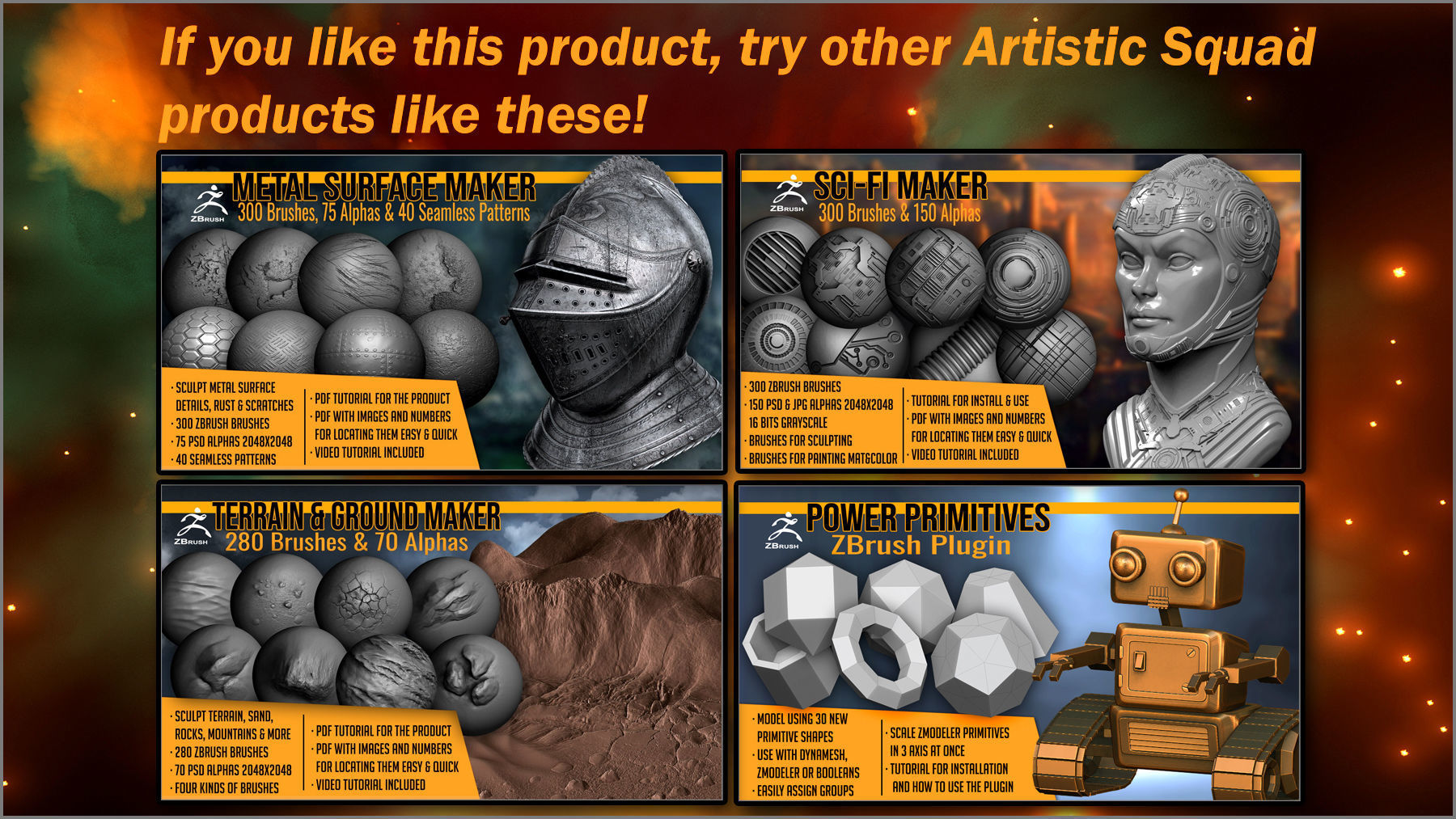 Alien Planet Maker 300 ZBrush Brushes 3D model_14