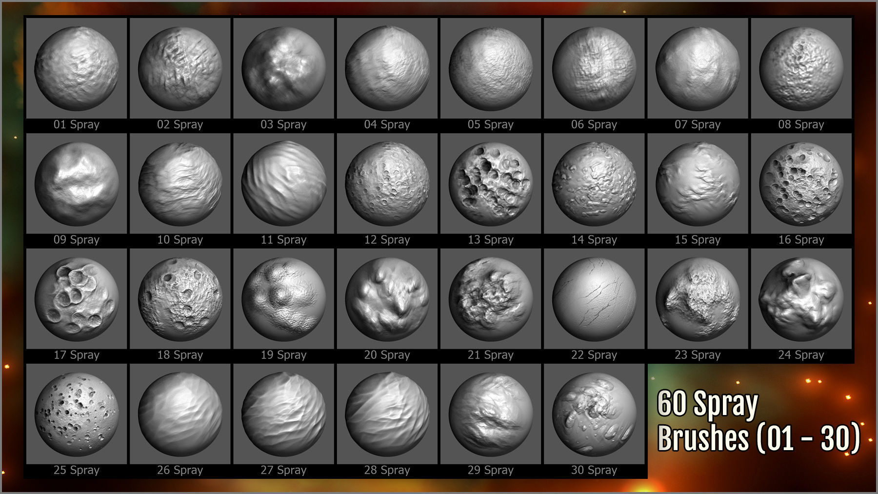 Alien Planet Maker 300 ZBrush Brushes 3D model_5