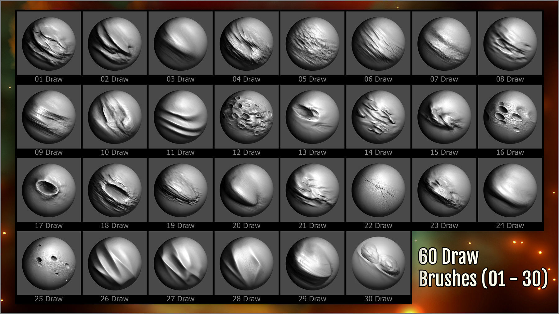 Alien Planet Maker 300 ZBrush Brushes 3D model_7