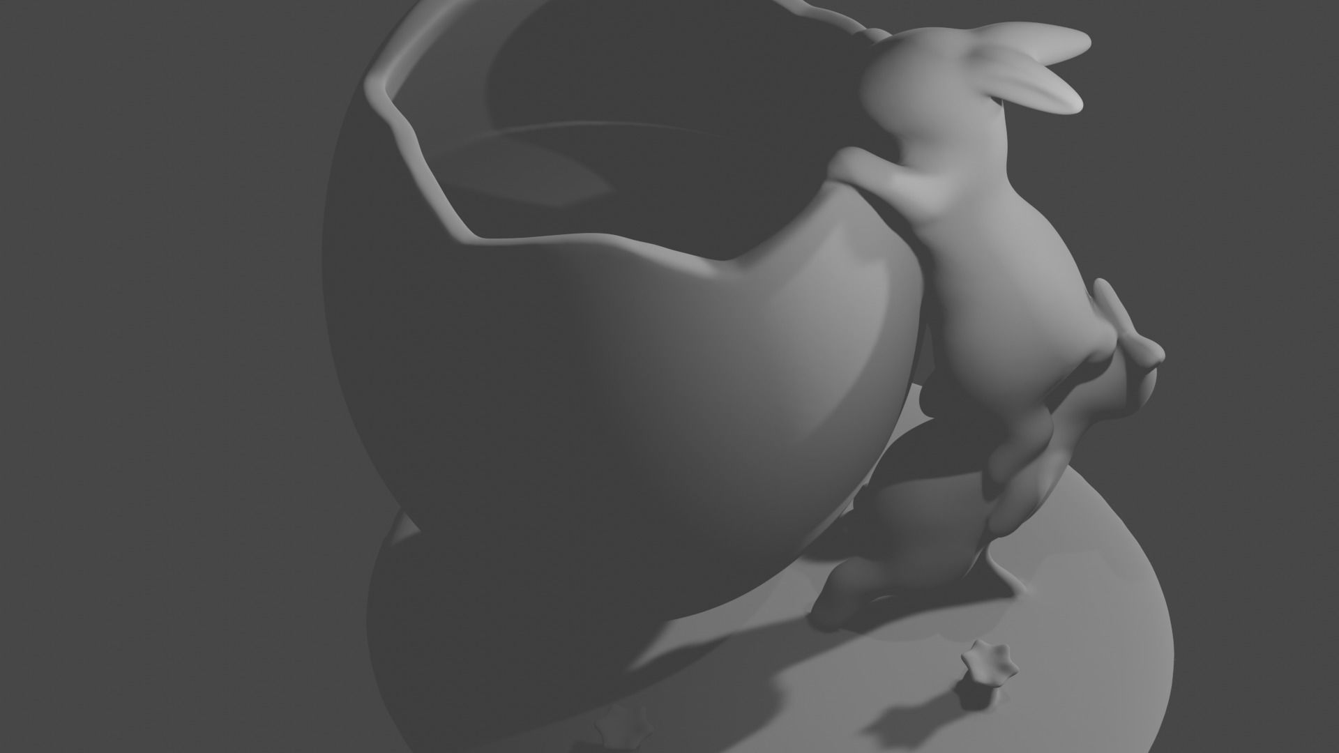 Easter bunny candle holder  3D print model_1