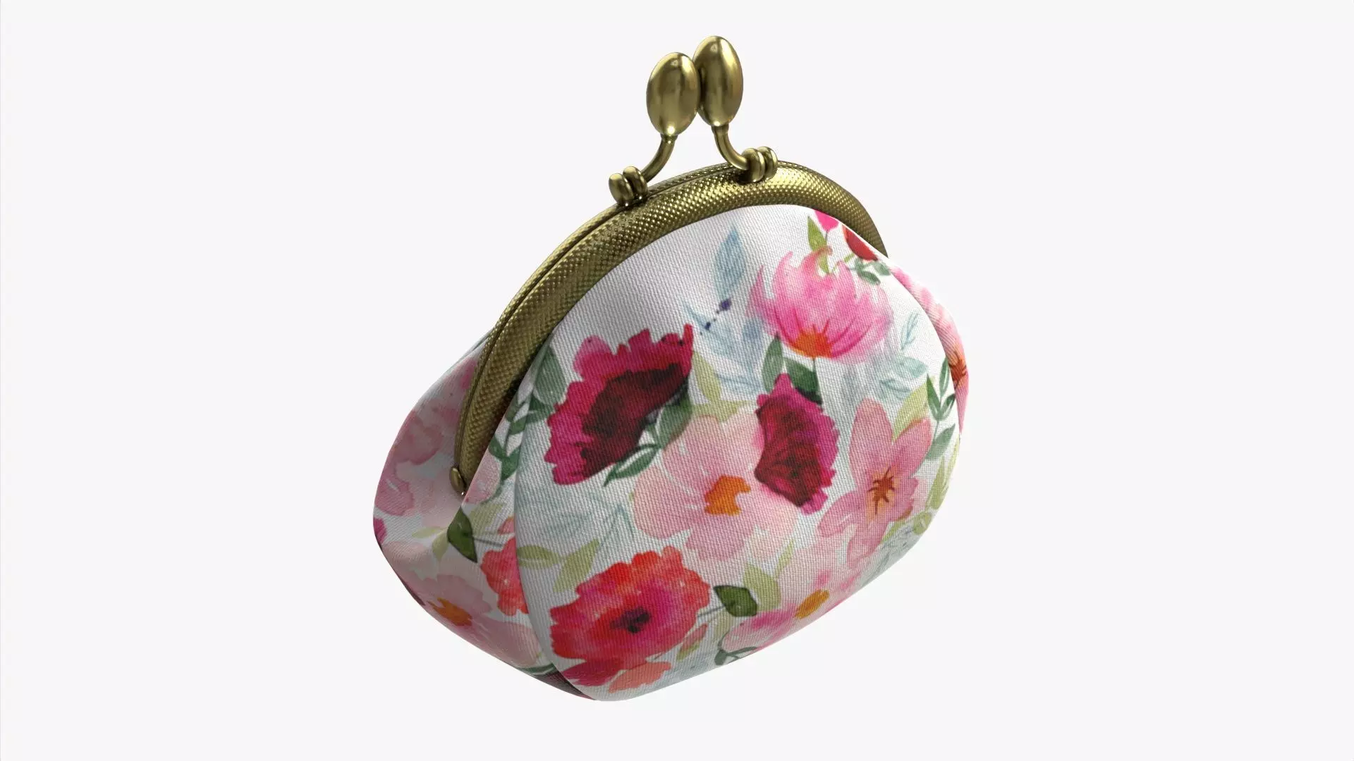 Female coin purse 02 with flowers 3D model_0