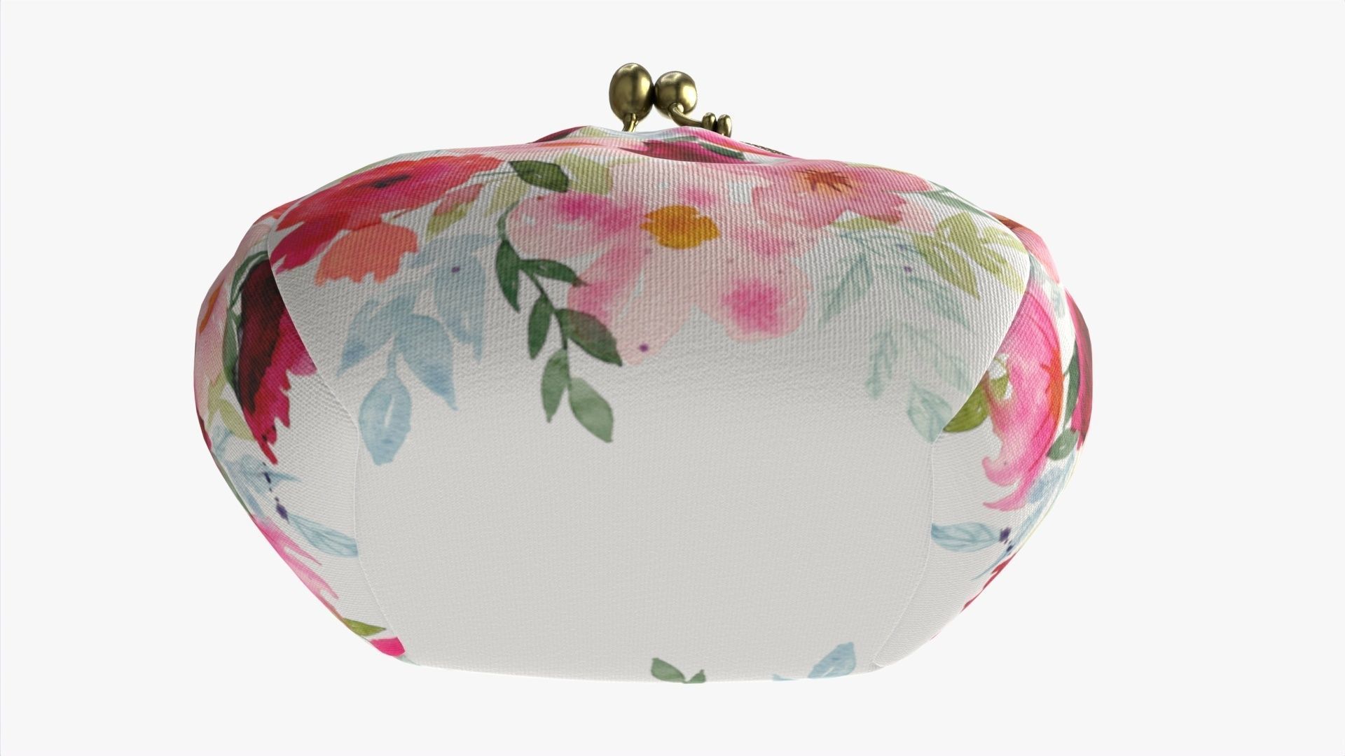 Female coin purse 02 with flowers 3D model_3