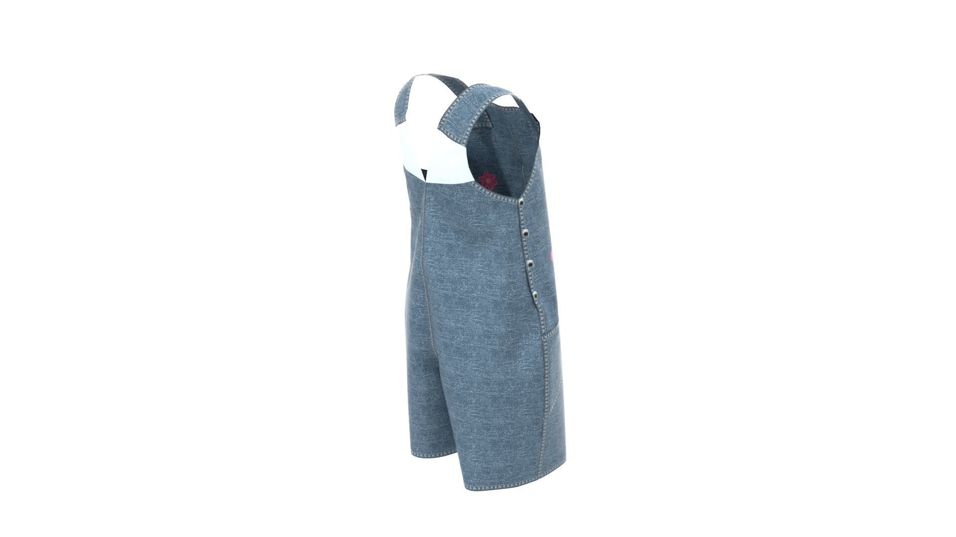 Baby Denim Overall 3D model_5