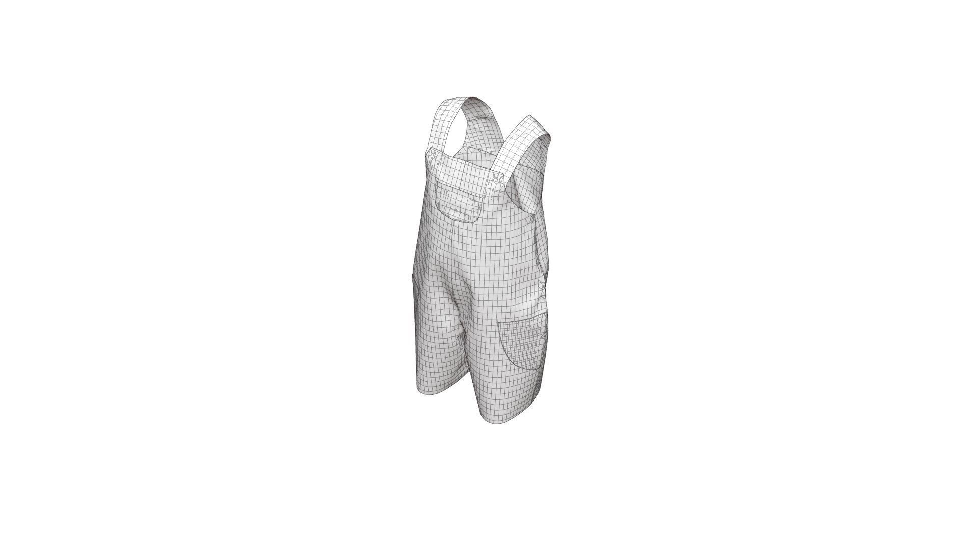 Baby Denim Overall 3D model_24