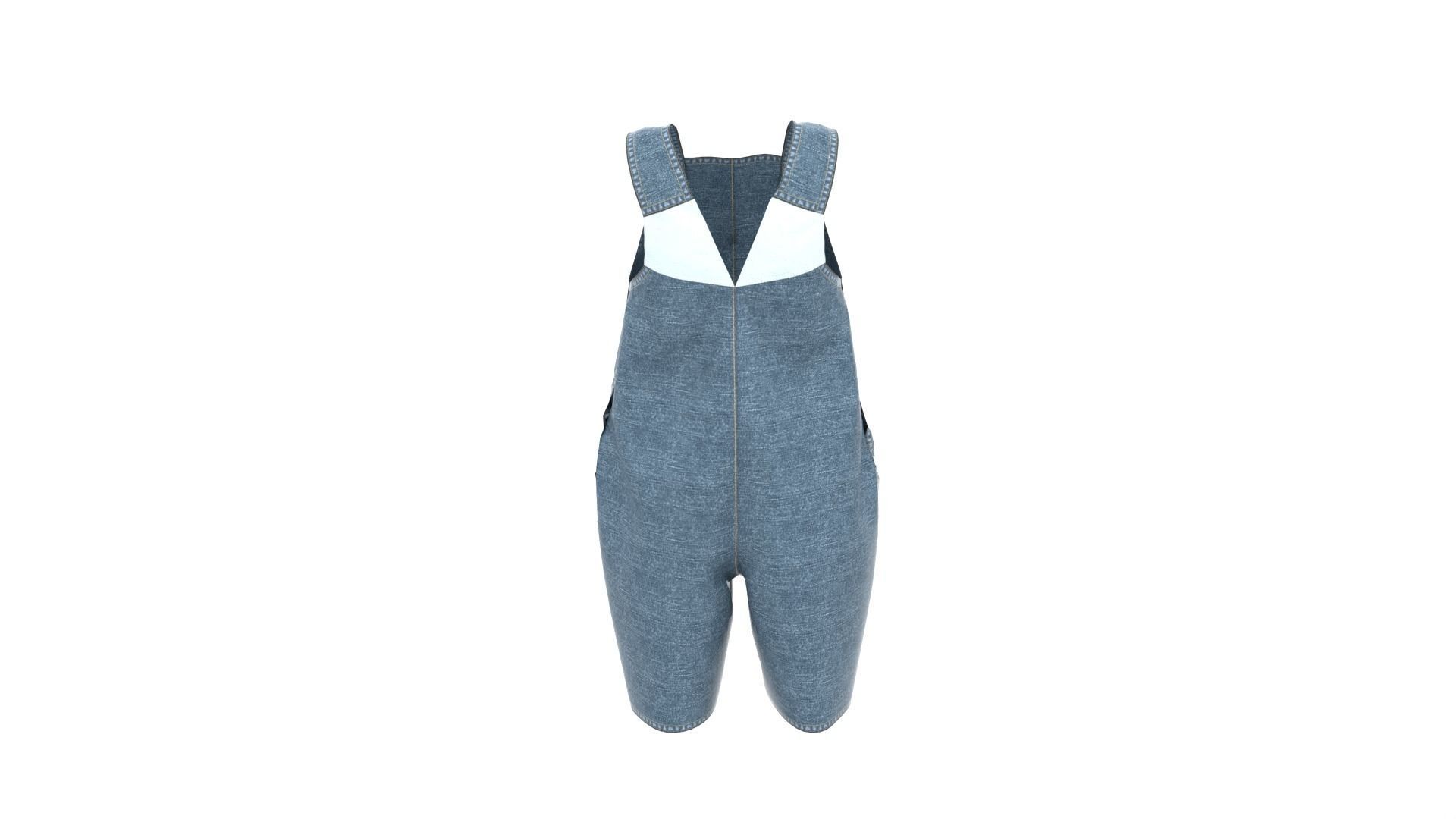 Baby Denim Overall 3D model_10