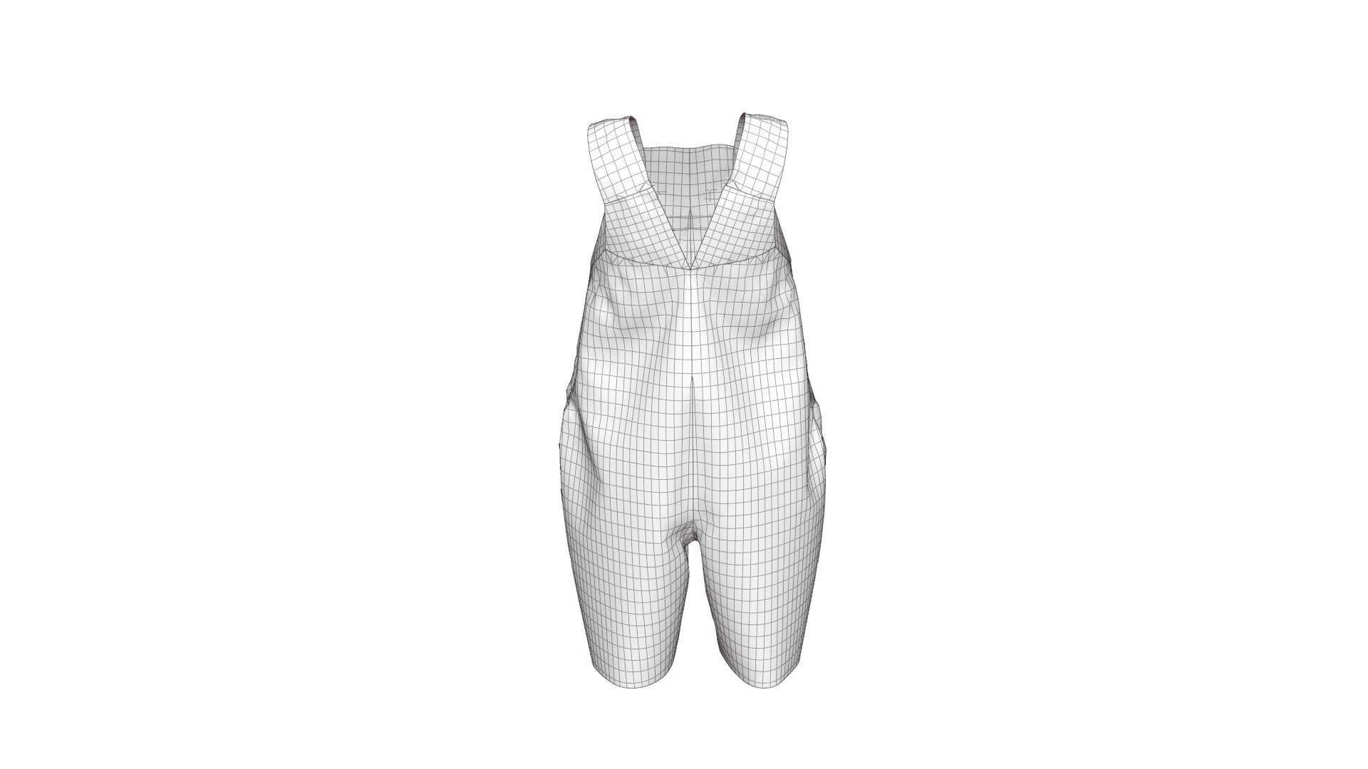 Baby Denim Overall 3D model_23
