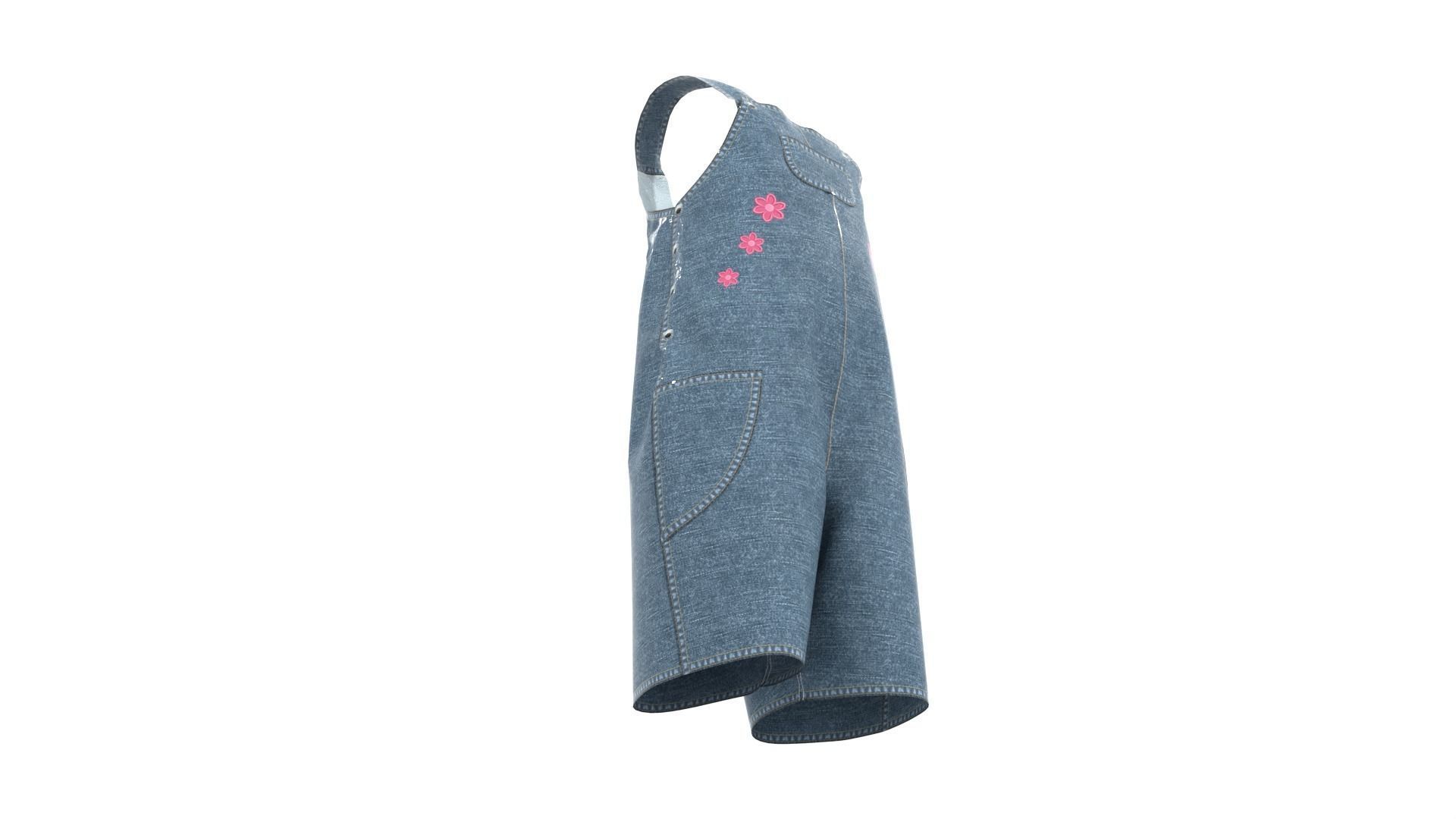 Baby Denim Overall 3D model_12