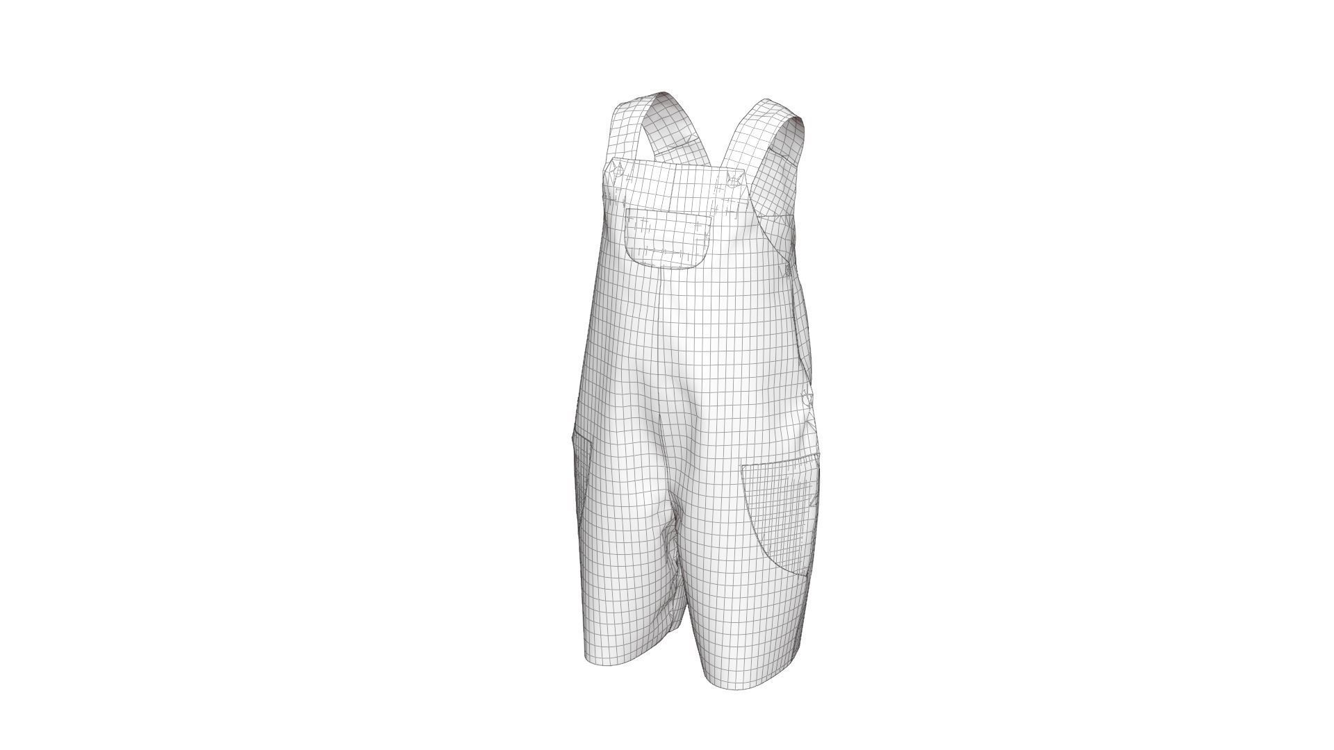 Baby Denim Overall 3D model_14