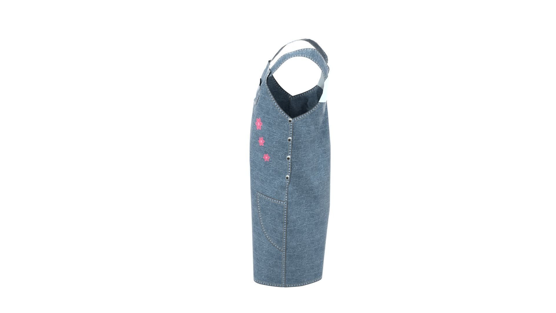 Baby Denim Overall 3D model_3