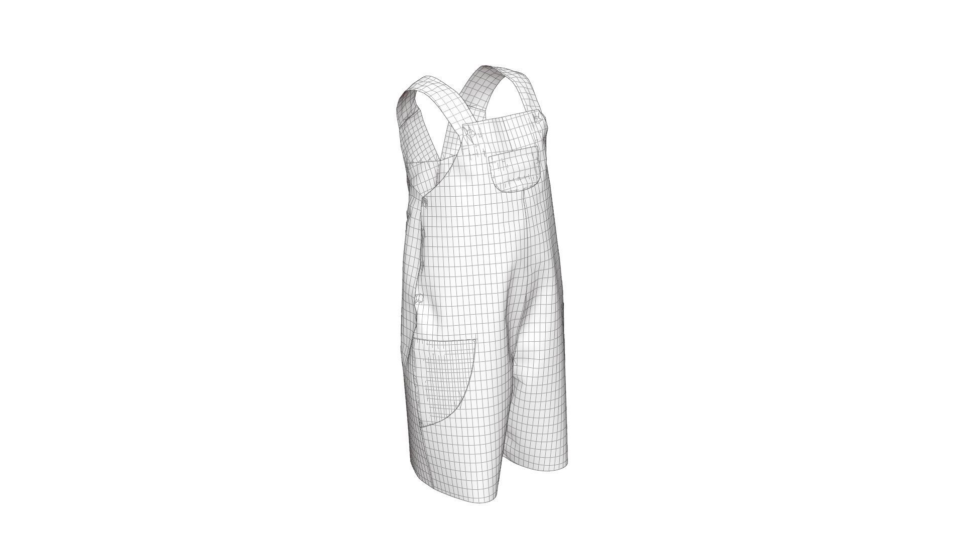 Baby Denim Overall 3D model_20