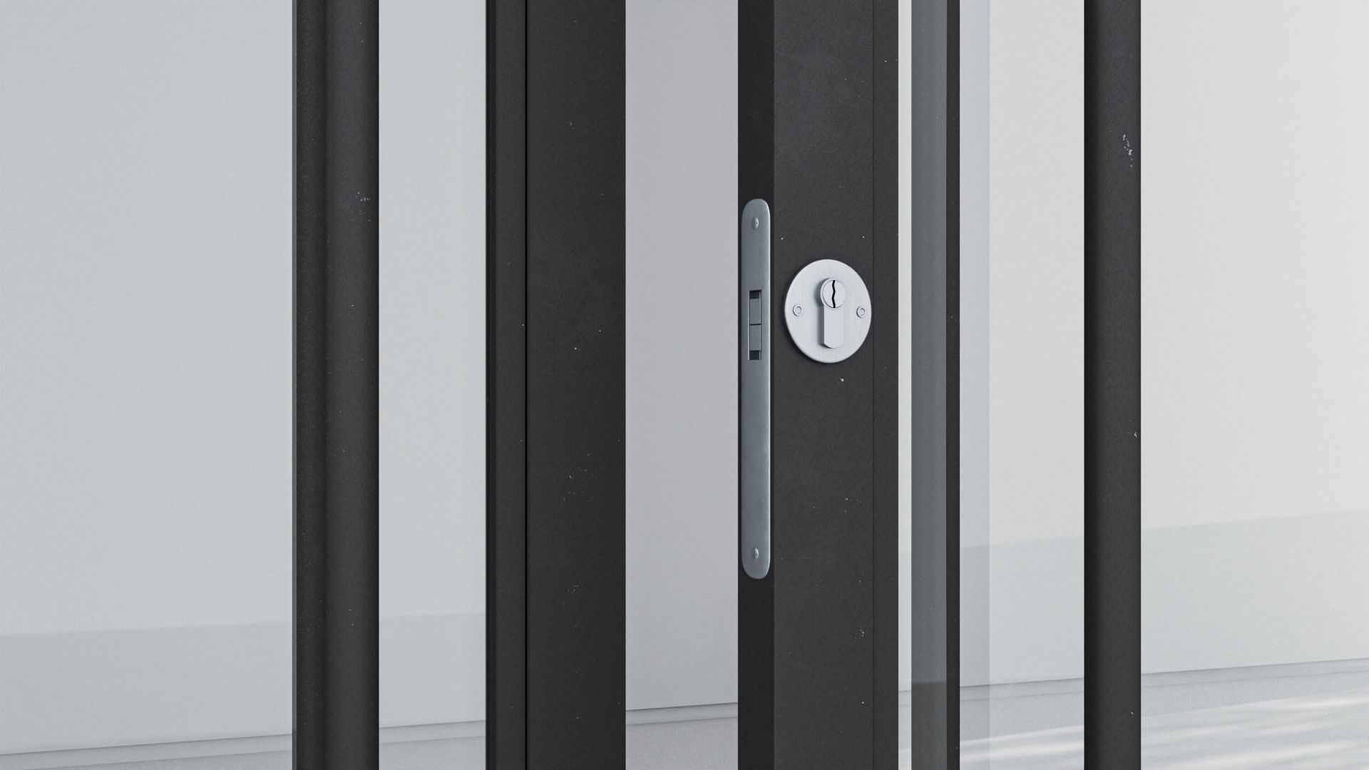 Aluminium door 218 3D model_4