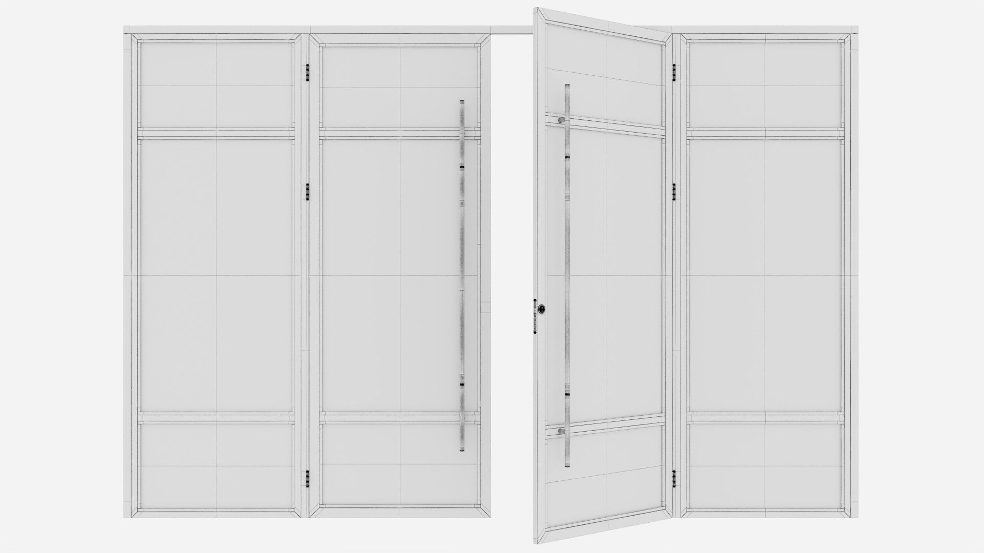 Aluminium door 218 3D model_5