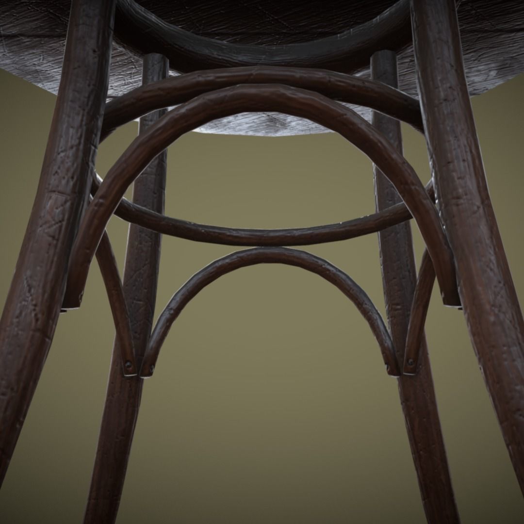 Viennese table 3D model_7
