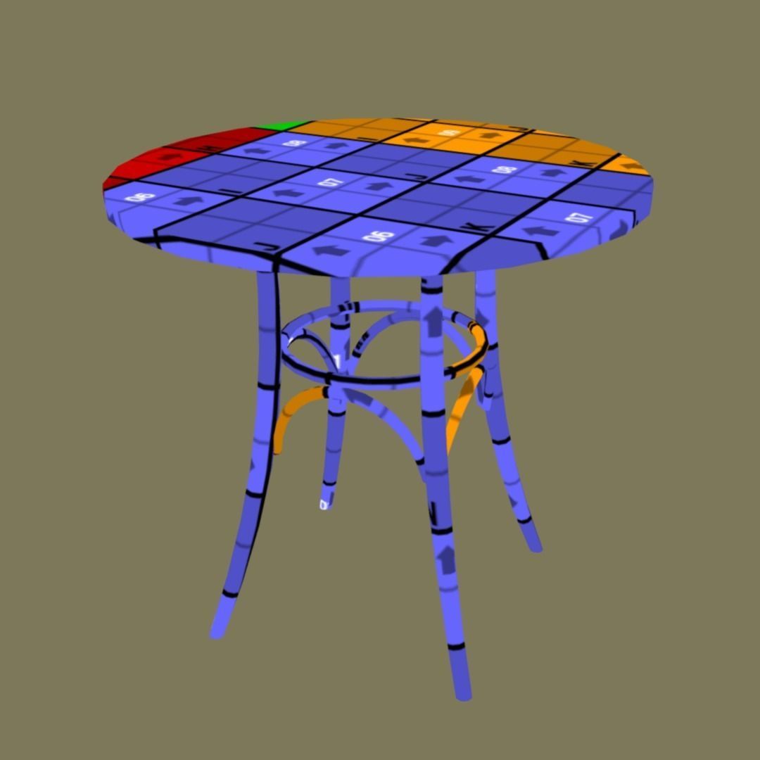Viennese table 3D model_4