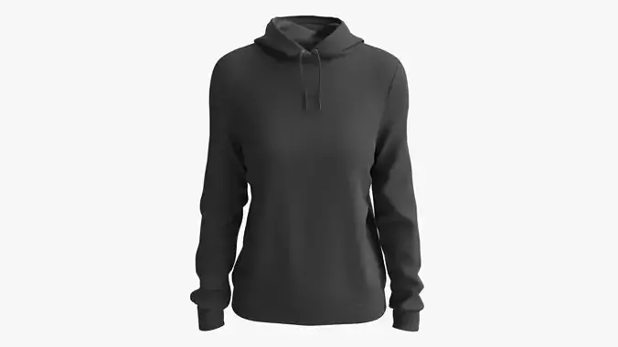 Hoodie for Women Mockup 01 Black