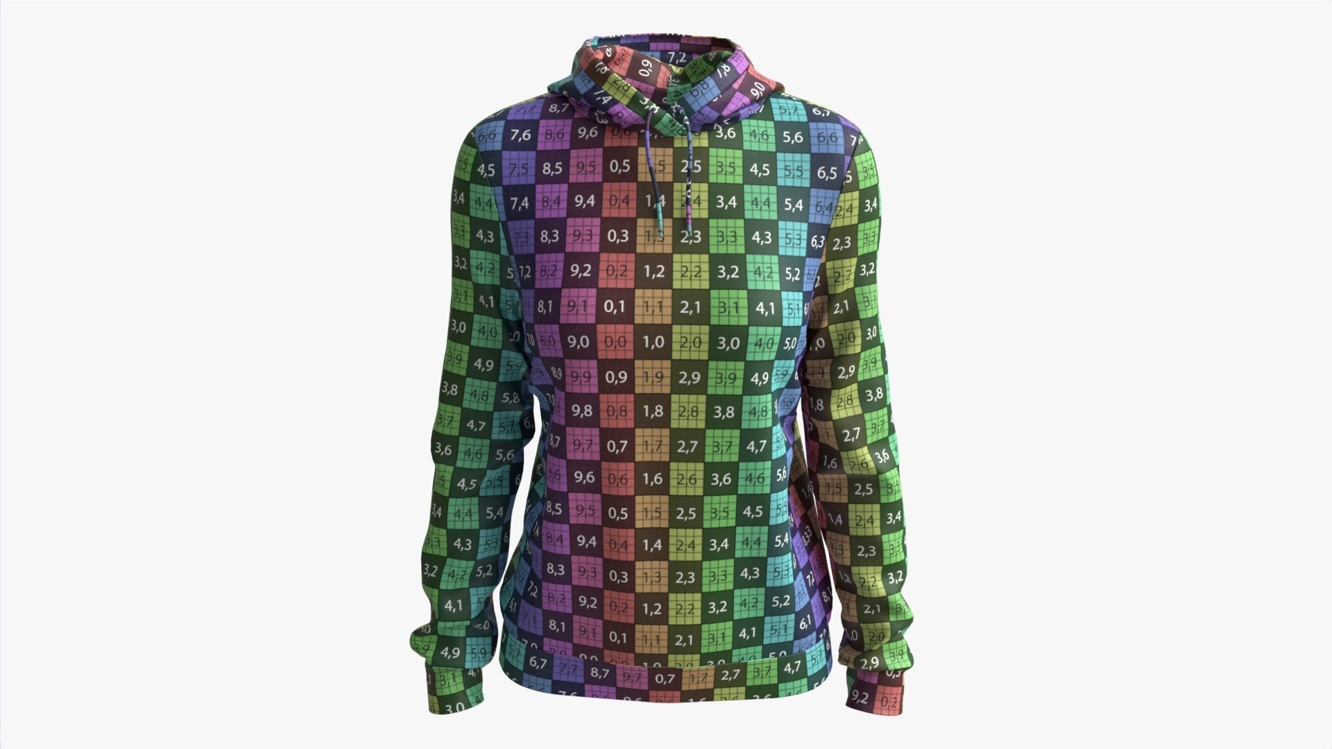 Hoodie for Women Mockup 01 White 3D model_12