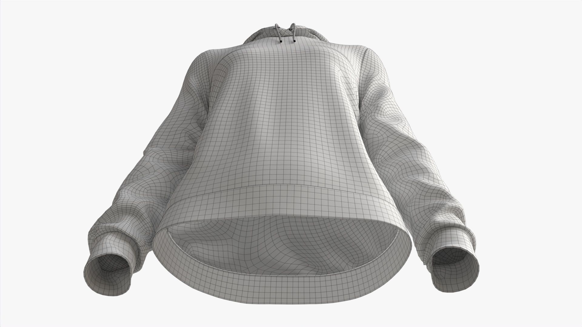 Hoodie for Women Mockup 01 White 3D model_9