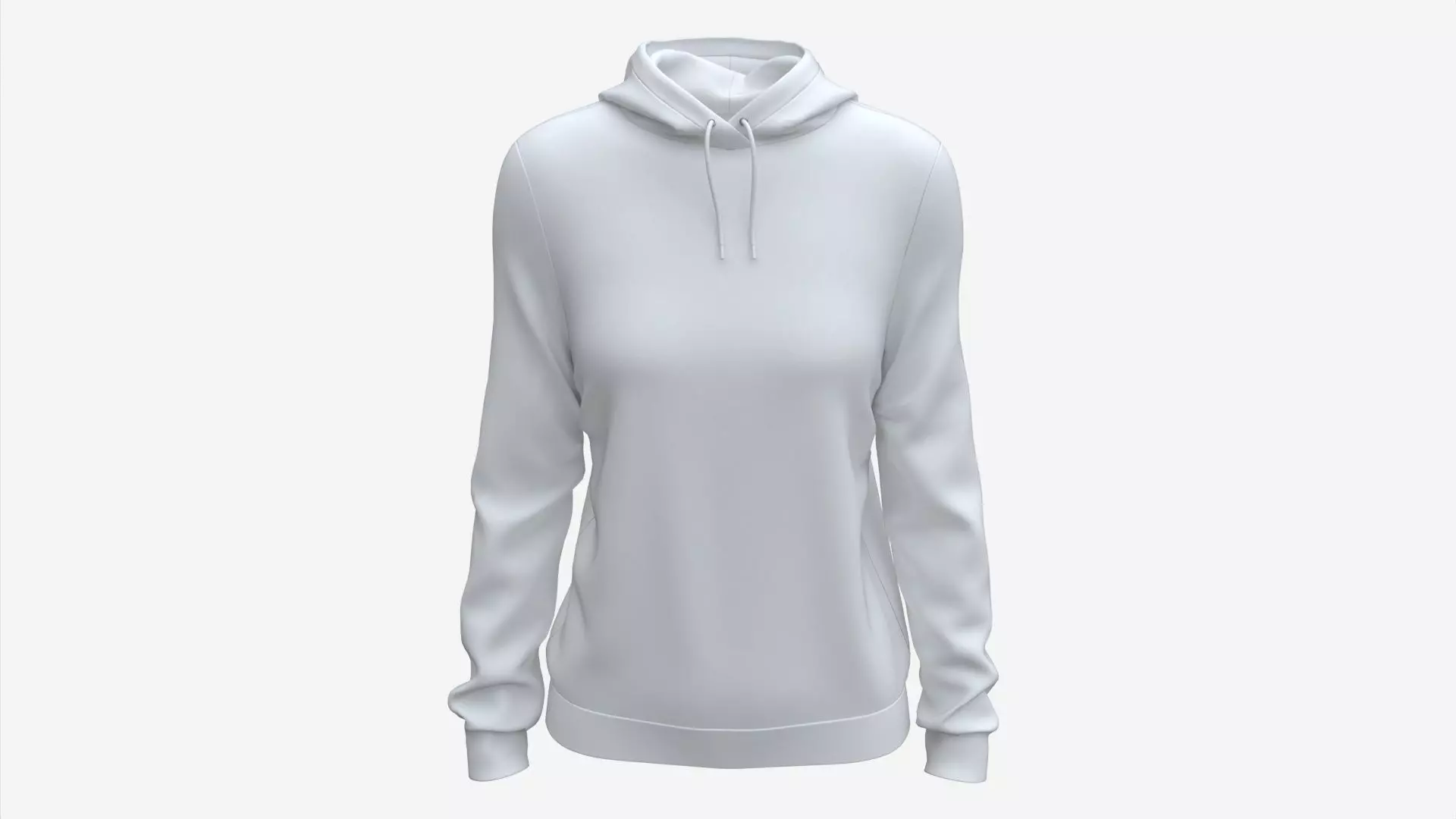 Hoodie for Women Mockup 01 White 3D model_0