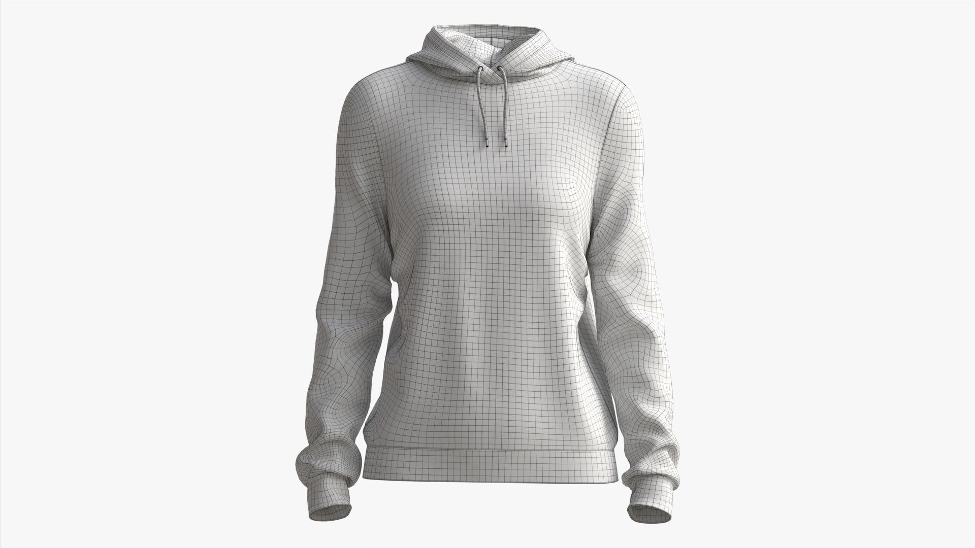 Hoodie for Women Mockup 01 White 3D model_10