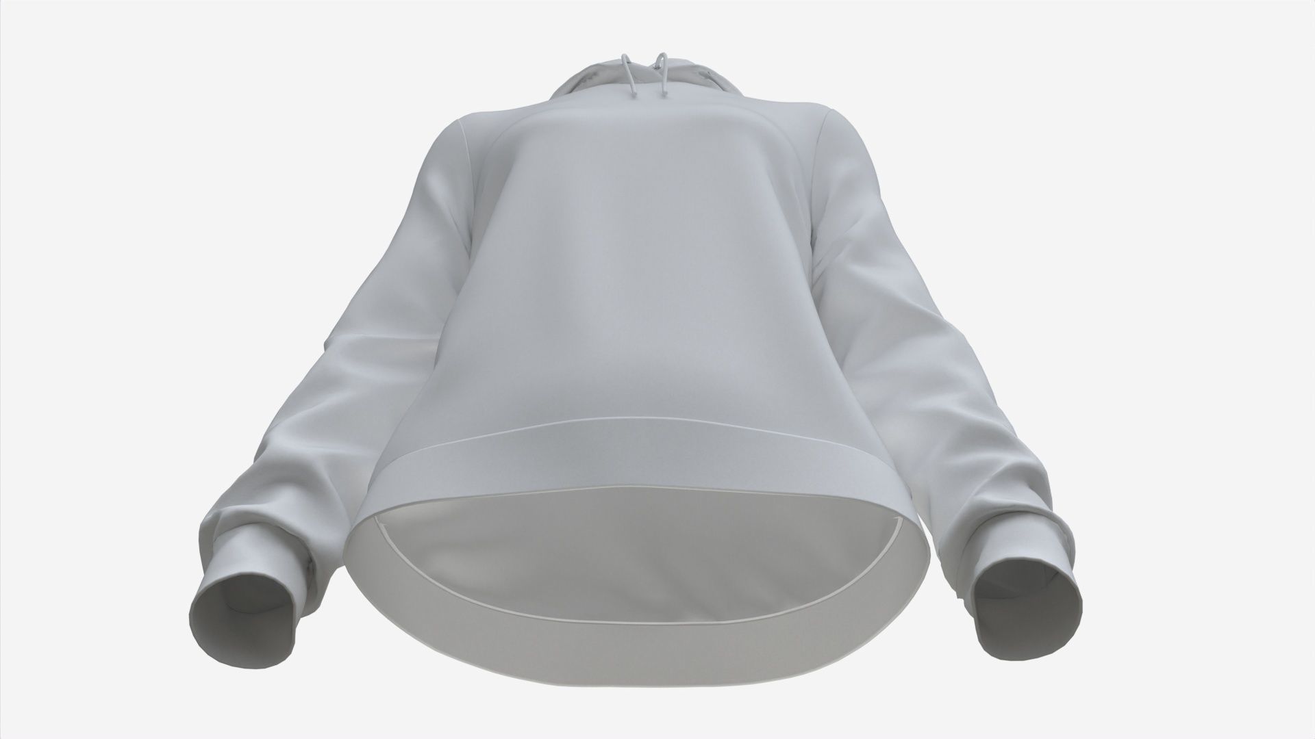 Hoodie for Women Mockup 01 White 3D model_3