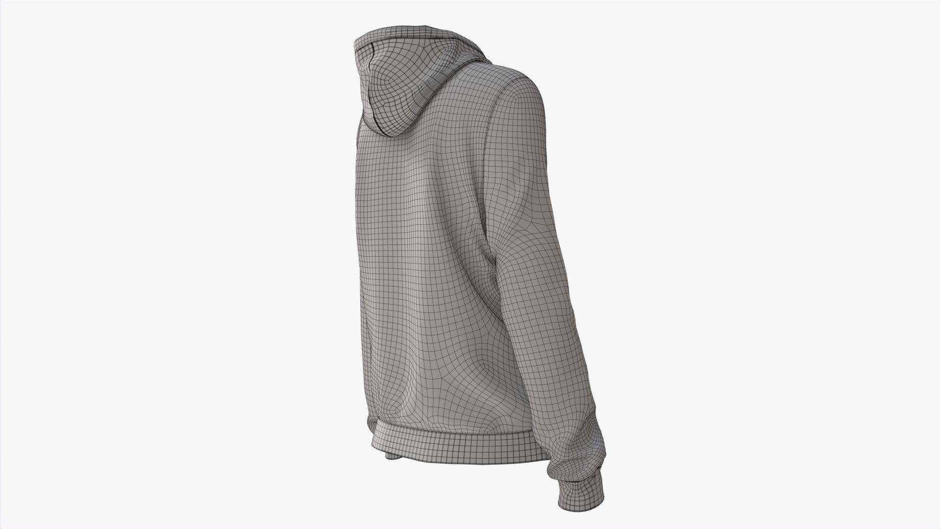 Hoodie for Women Mockup 01 White 3D model_8