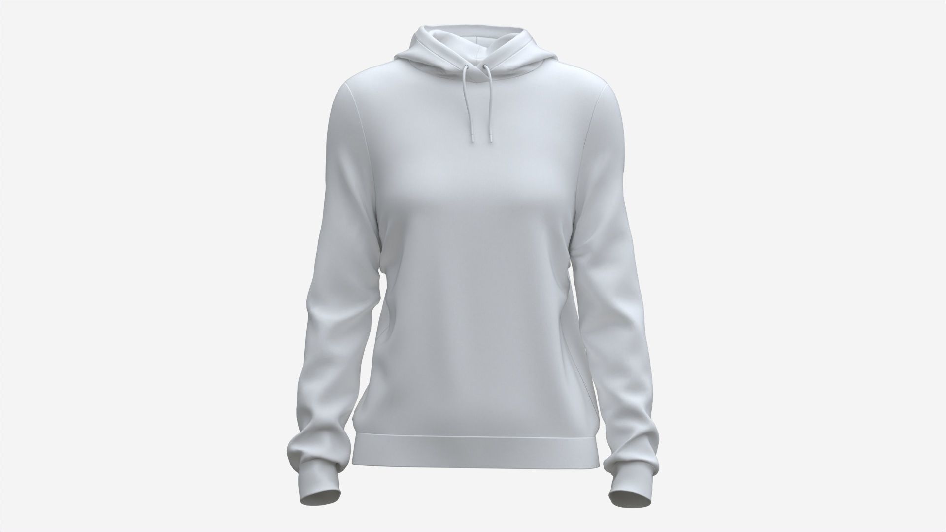 Hoodie for Women Mockup 01 White 3D model_4