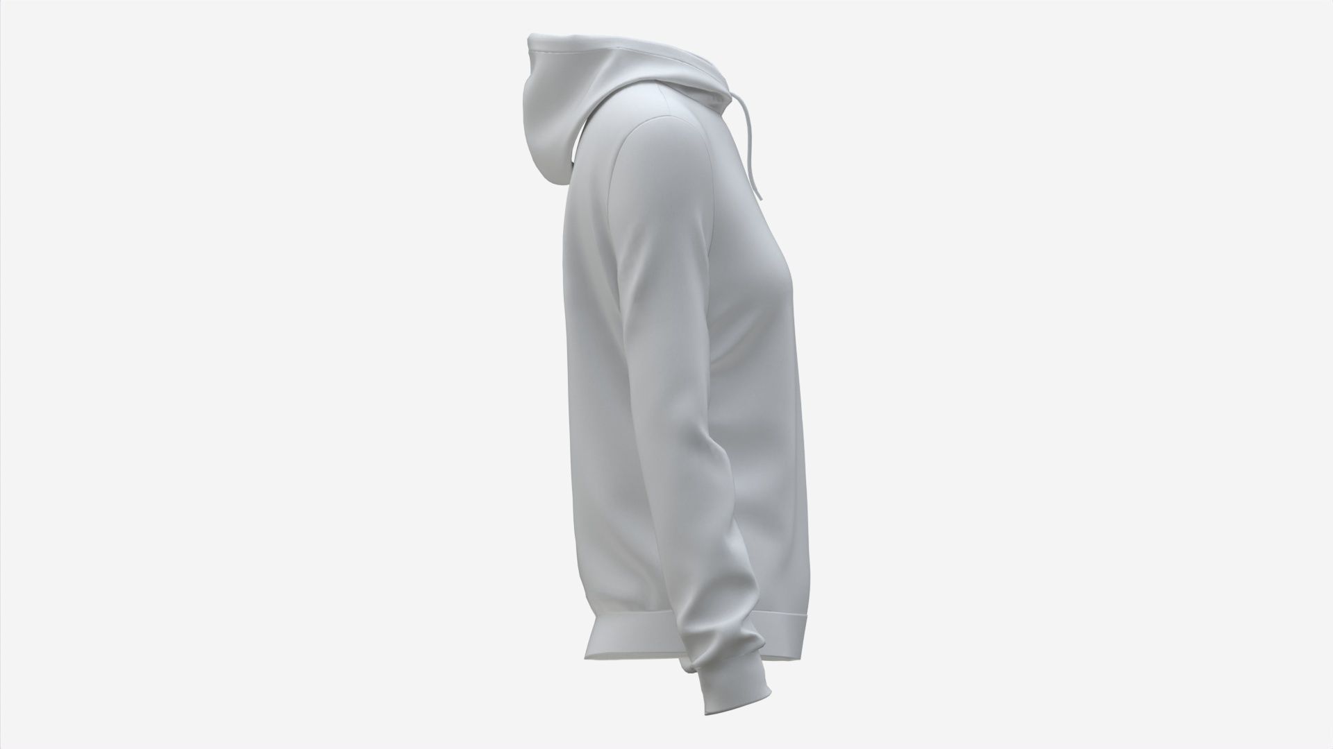 Hoodie for Women Mockup 01 White 3D model_5