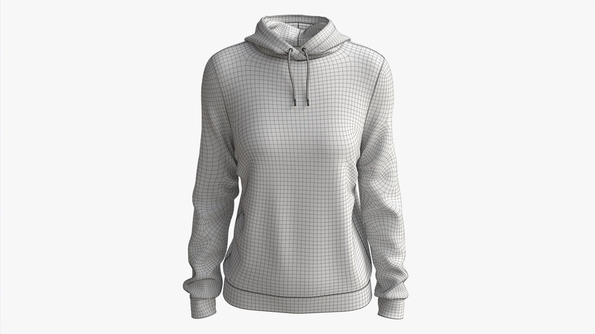 Hoodie for Women Mockup 01 White 3D model_6