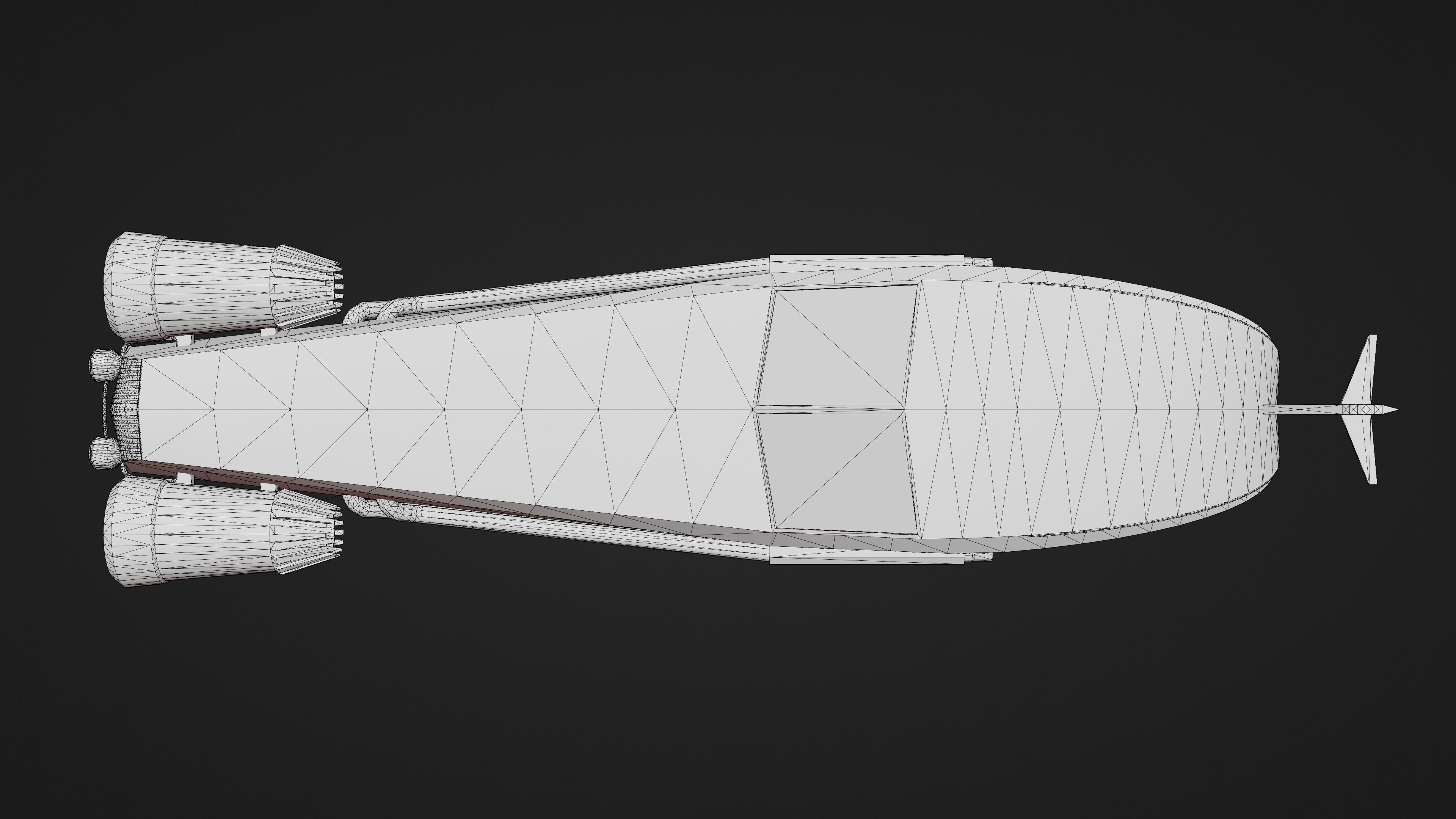 Game ready retro-futuristic car Low-poly 3D model_5