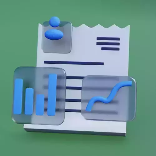 3D Game ready Business Report Account Bar Chart Icon