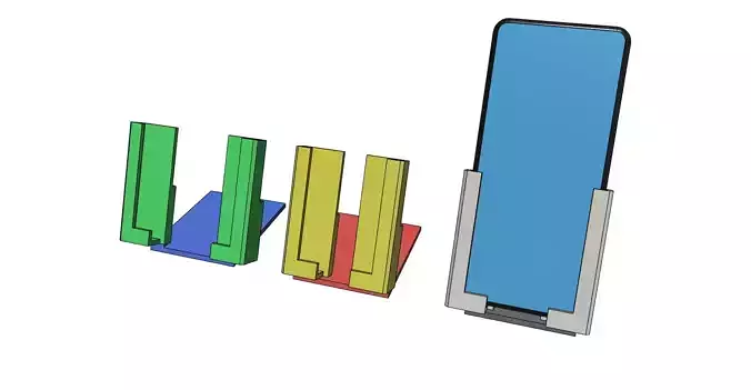 Phone holder adjustable in 2 versions easy print 3D print model