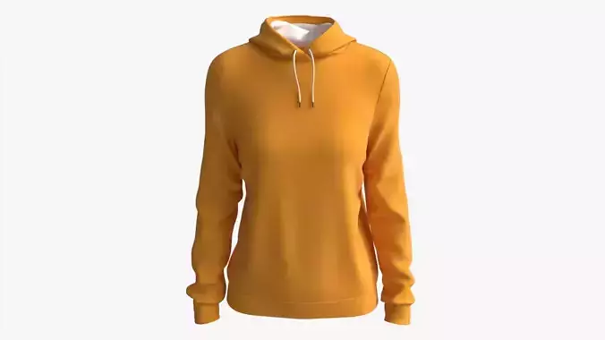 Hoodie for Women Mockup 01 Yellow 3D model