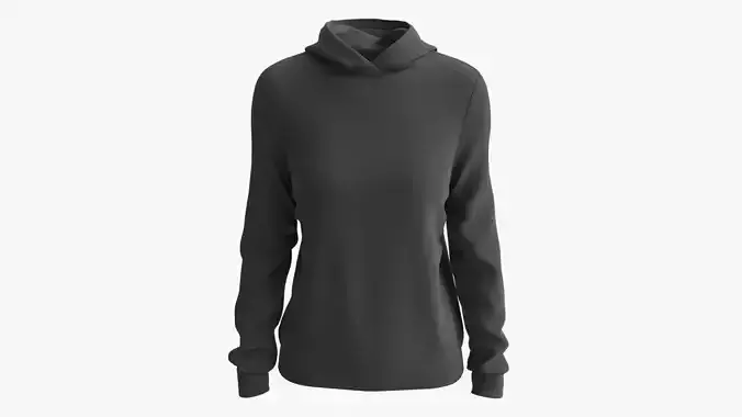 Hoodie for Women Mockup 02 Black